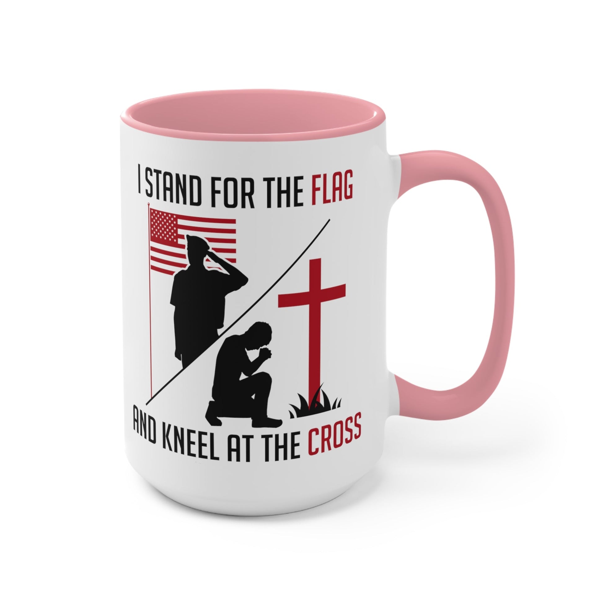 I Stand For The Flag And Kneel At The Cross Mug (2 sizes, 2 colors) - PatriotDepot.com
