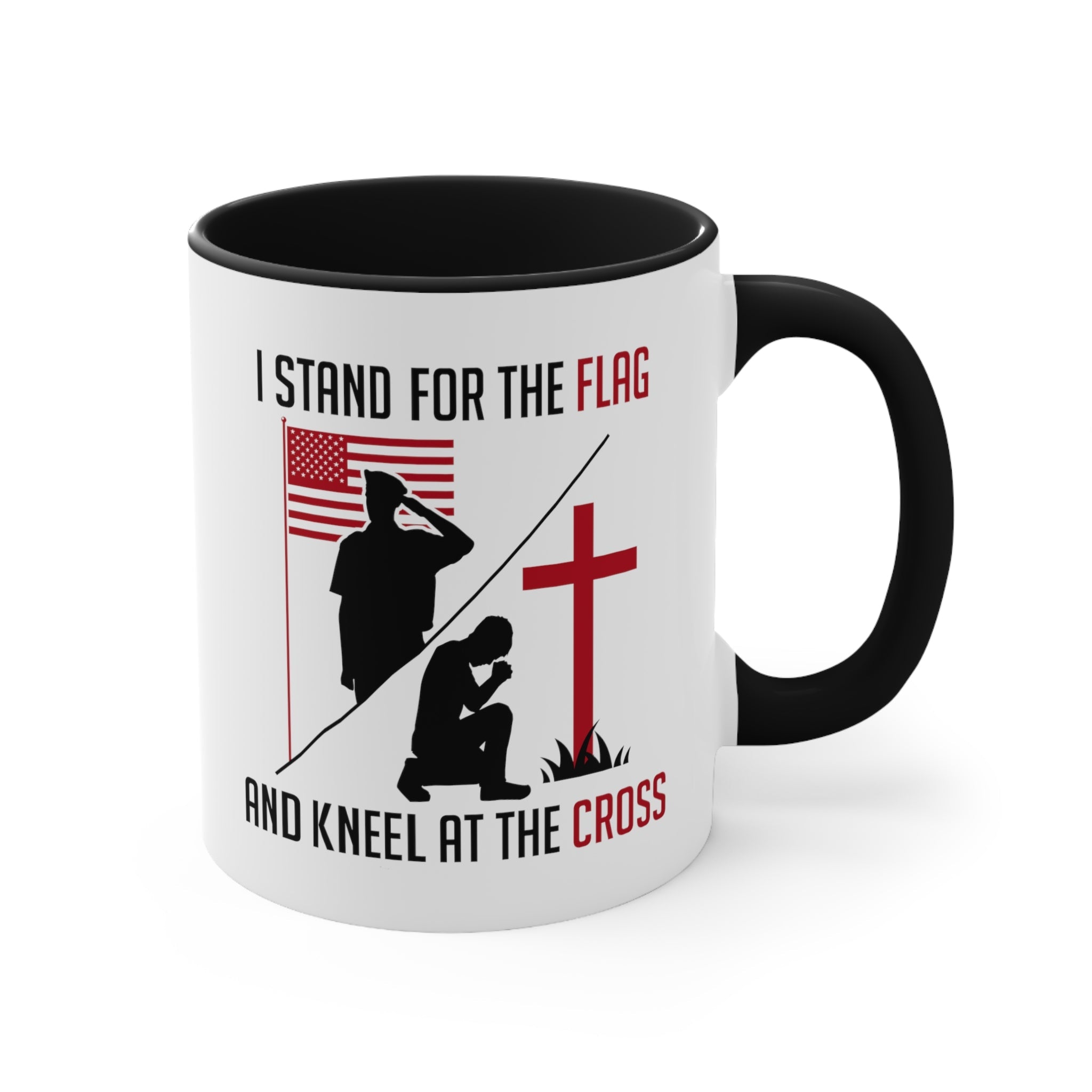 I Stand For The Flag And Kneel At The Cross Mug (2 sizes, 2 colors) - PatriotDepot.com