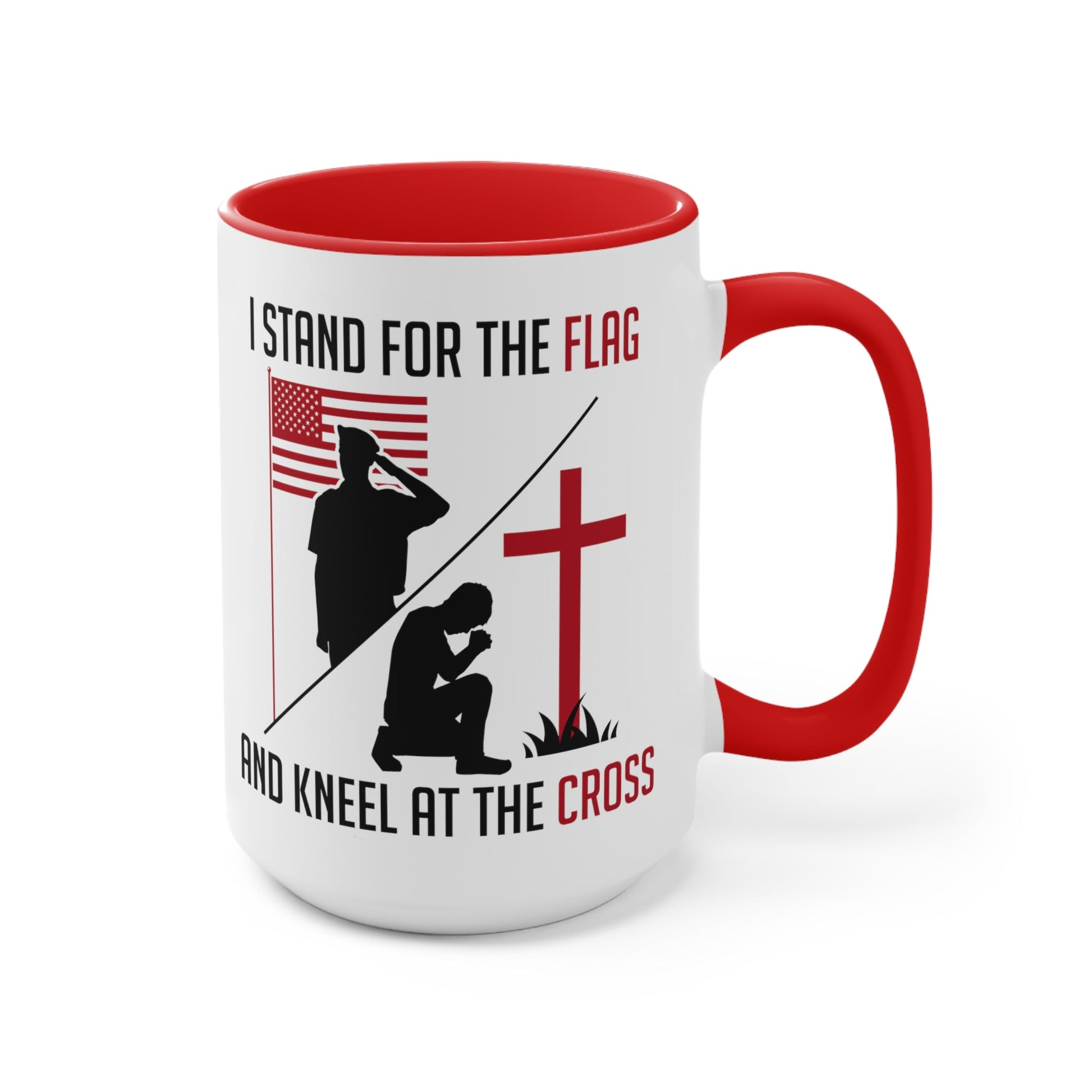 I Stand For The Flag And Kneel At The Cross Mug (2 sizes, 2 colors) - PatriotDepot.com