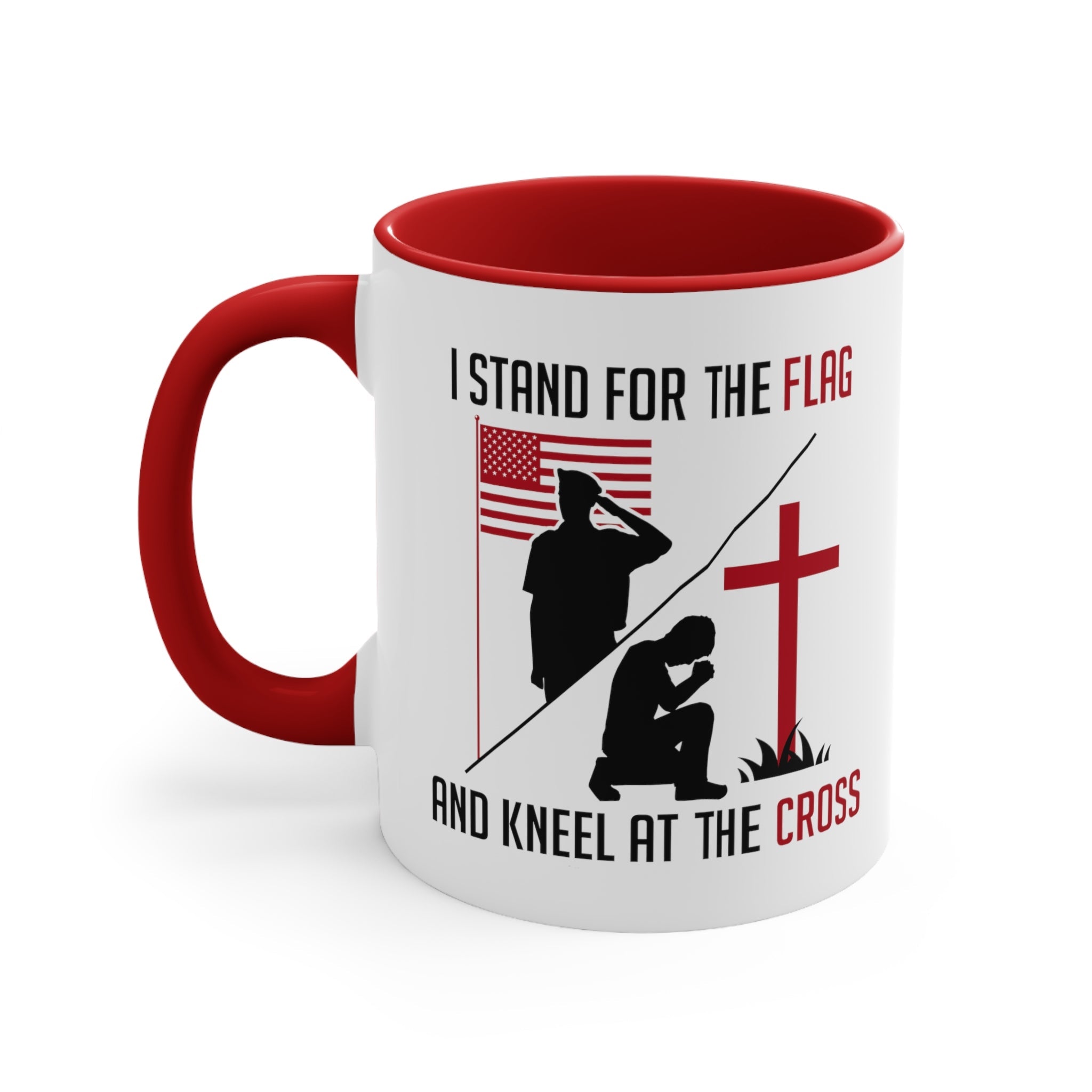 I Stand For The Flag And Kneel At The Cross Mug (2 sizes, 2 colors) - PatriotDepot.com