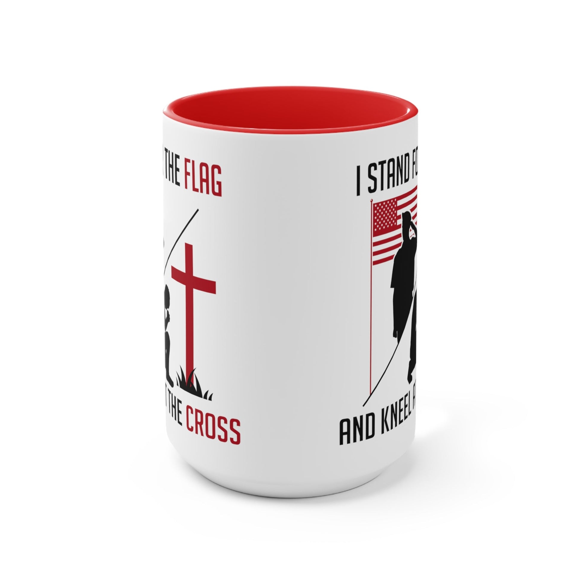 I Stand For The Flag And Kneel At The Cross Mug (2 sizes, 2 colors) - PatriotDepot.com