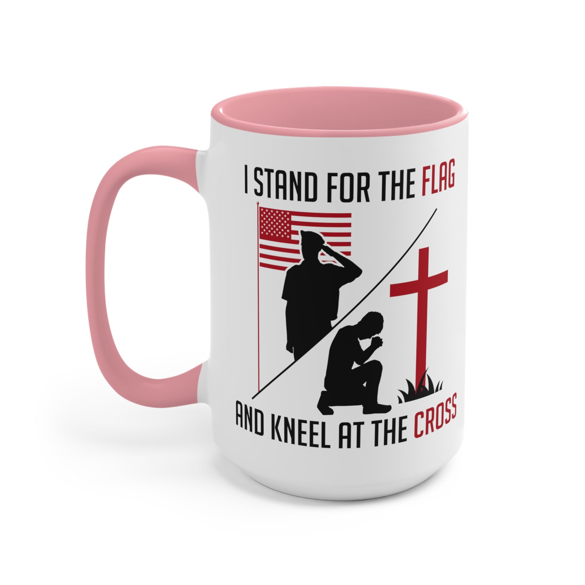 I Stand For The Flag And Kneel At The Cross Mug (2 sizes, 2 colors) - PatriotDepot.com