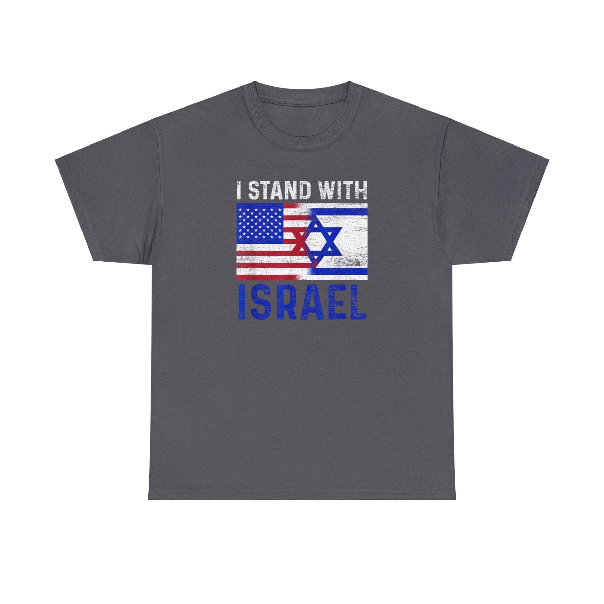 I Stand With Israel T-Shirt (USA - Israel Flag Distressed Design) - PatriotDepot.com