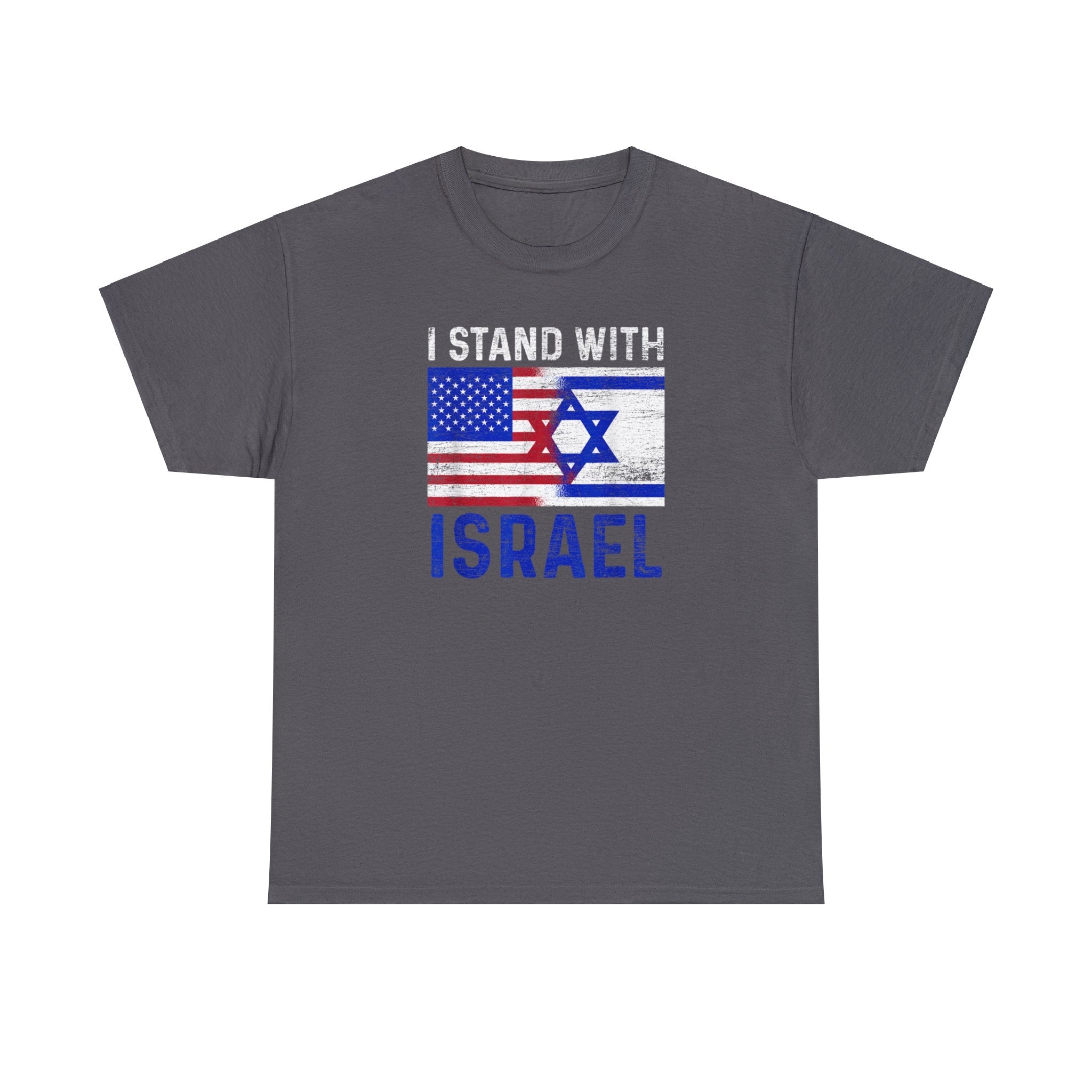 I Stand With Israel T-Shirt (USA - Israel Flag Distressed Design) - PatriotDepot.com