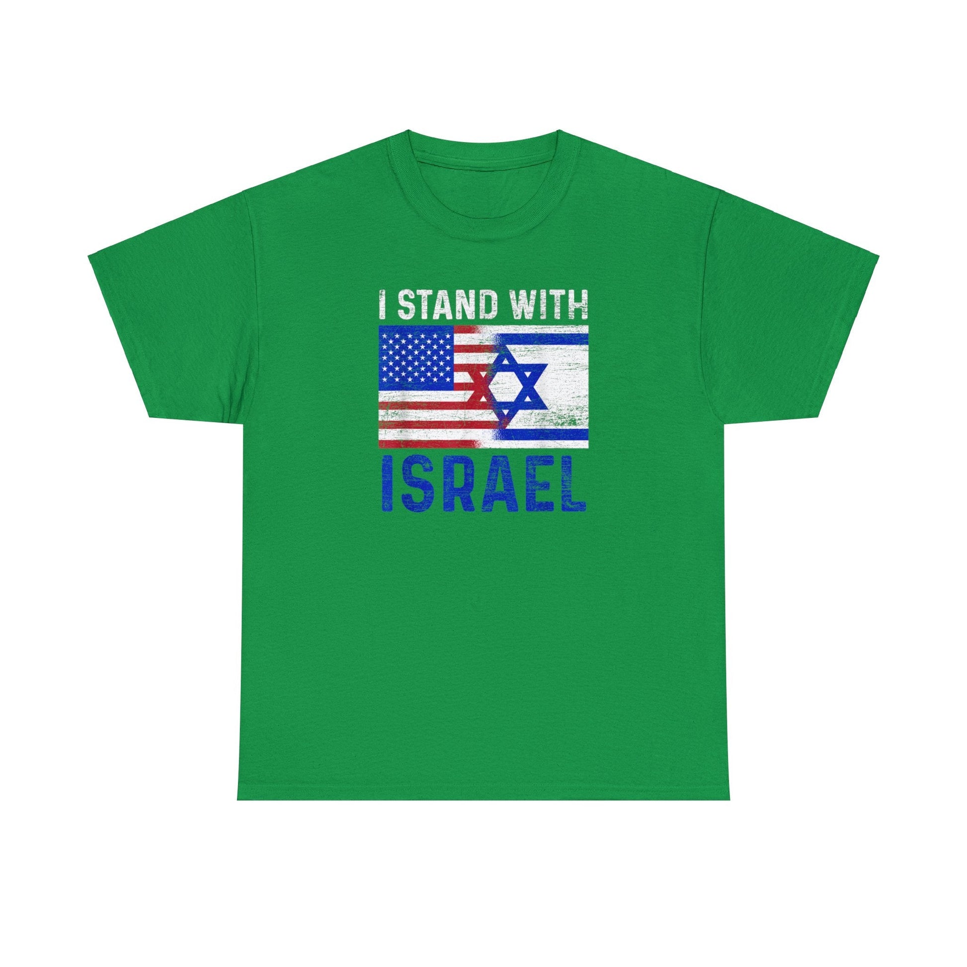 I Stand With Israel T-Shirt (USA - Israel Flag Distressed Design) - PatriotDepot.com