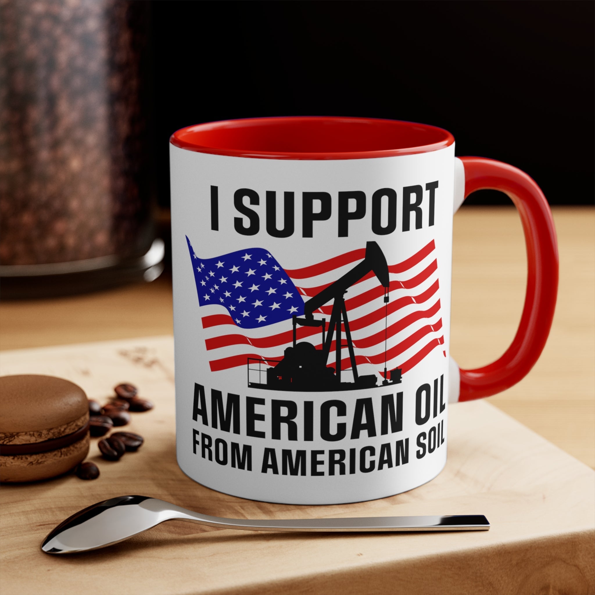 I Support American Oil Mug - PatriotDepot.com