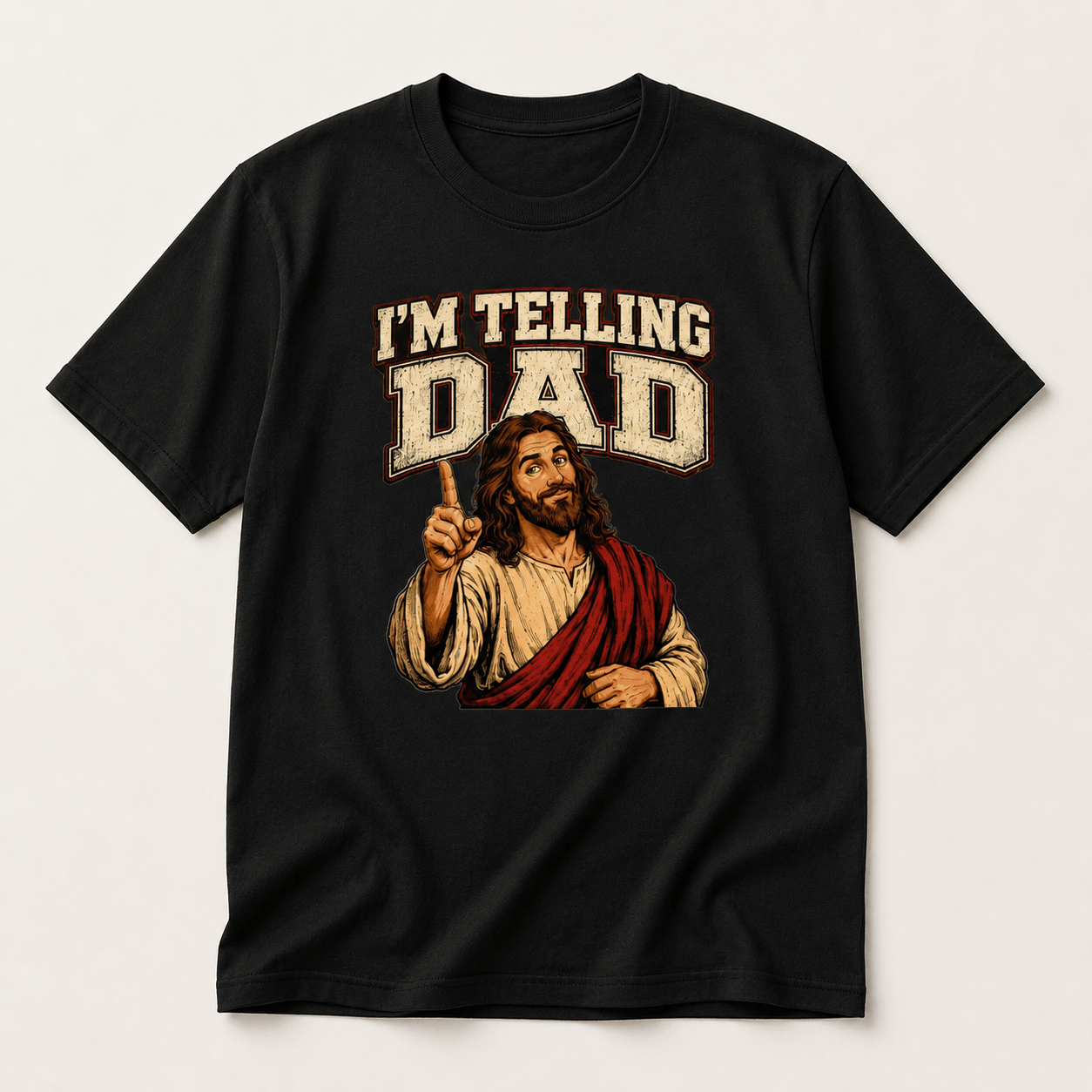 "I'm Telling Dad" Jesus T-Shirt | Funny Christian Tee - PatriotDepot.com