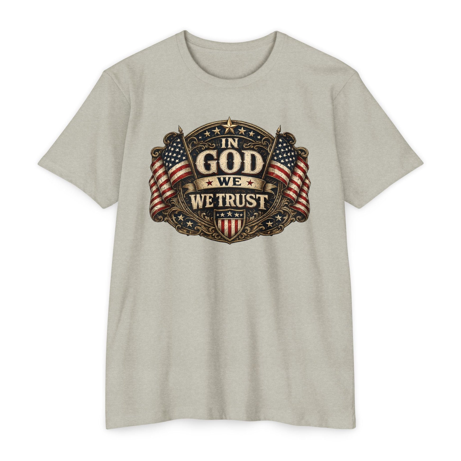 In God We Trust Patriotic Flag T-Shirt | Vintage Americana Tee - PatriotDepot.com