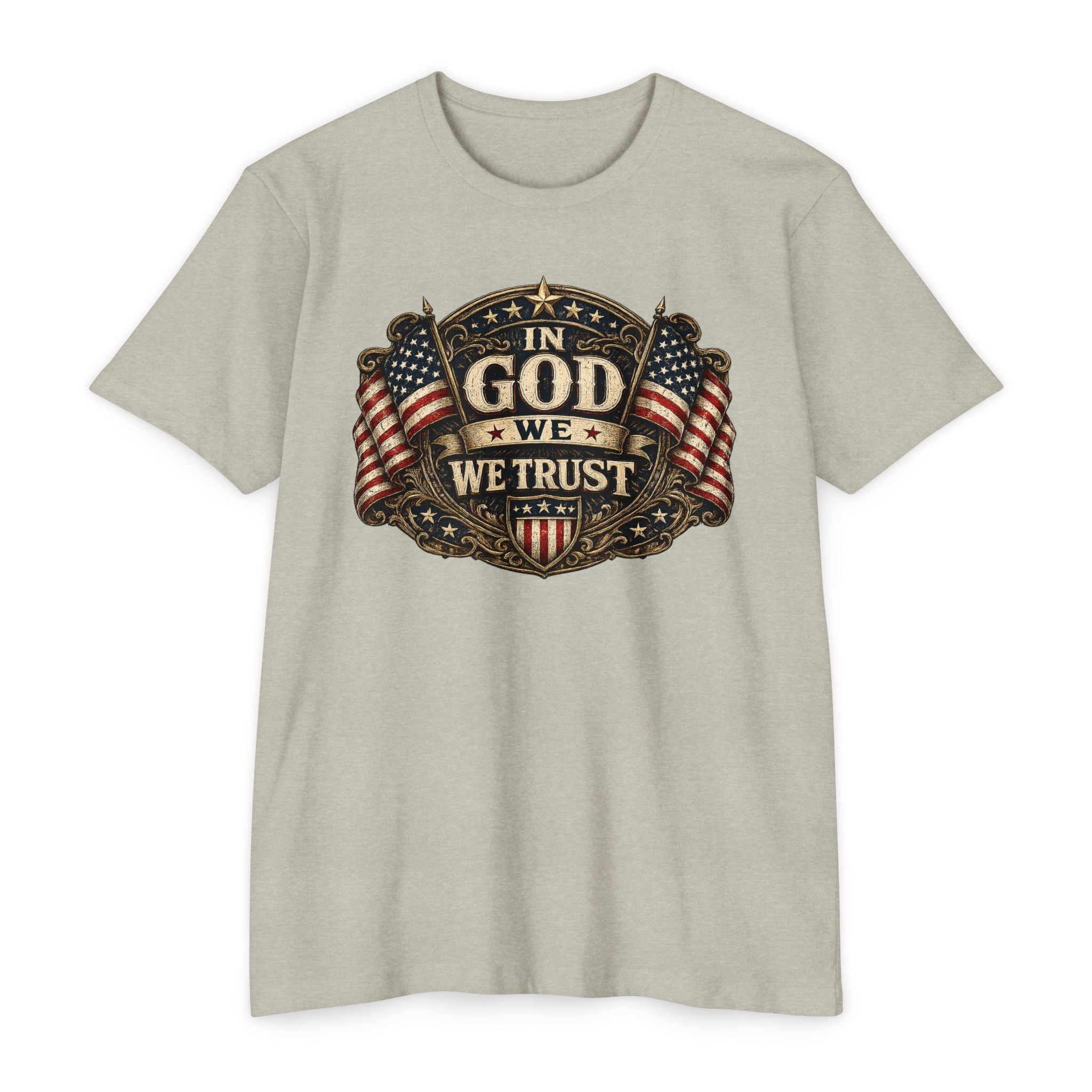 In God We Trust Patriotic Flag T-Shirt | Vintage Americana Tee - PatriotDepot.com