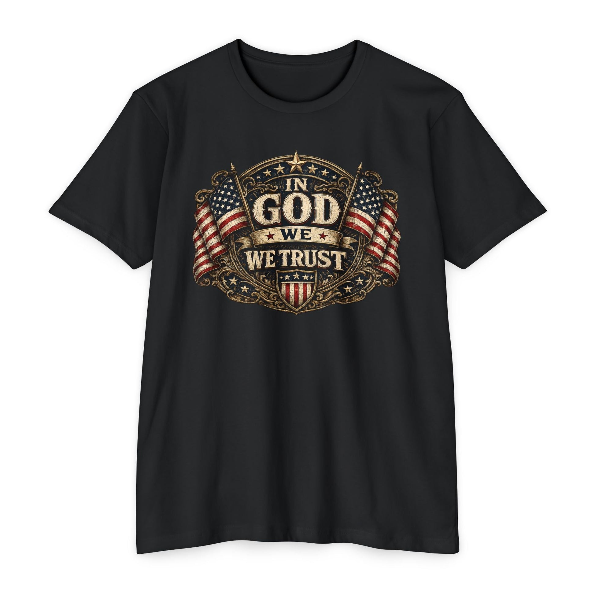 In God We Trust Patriotic Flag T-Shirt | Vintage Americana Tee - PatriotDepot.com