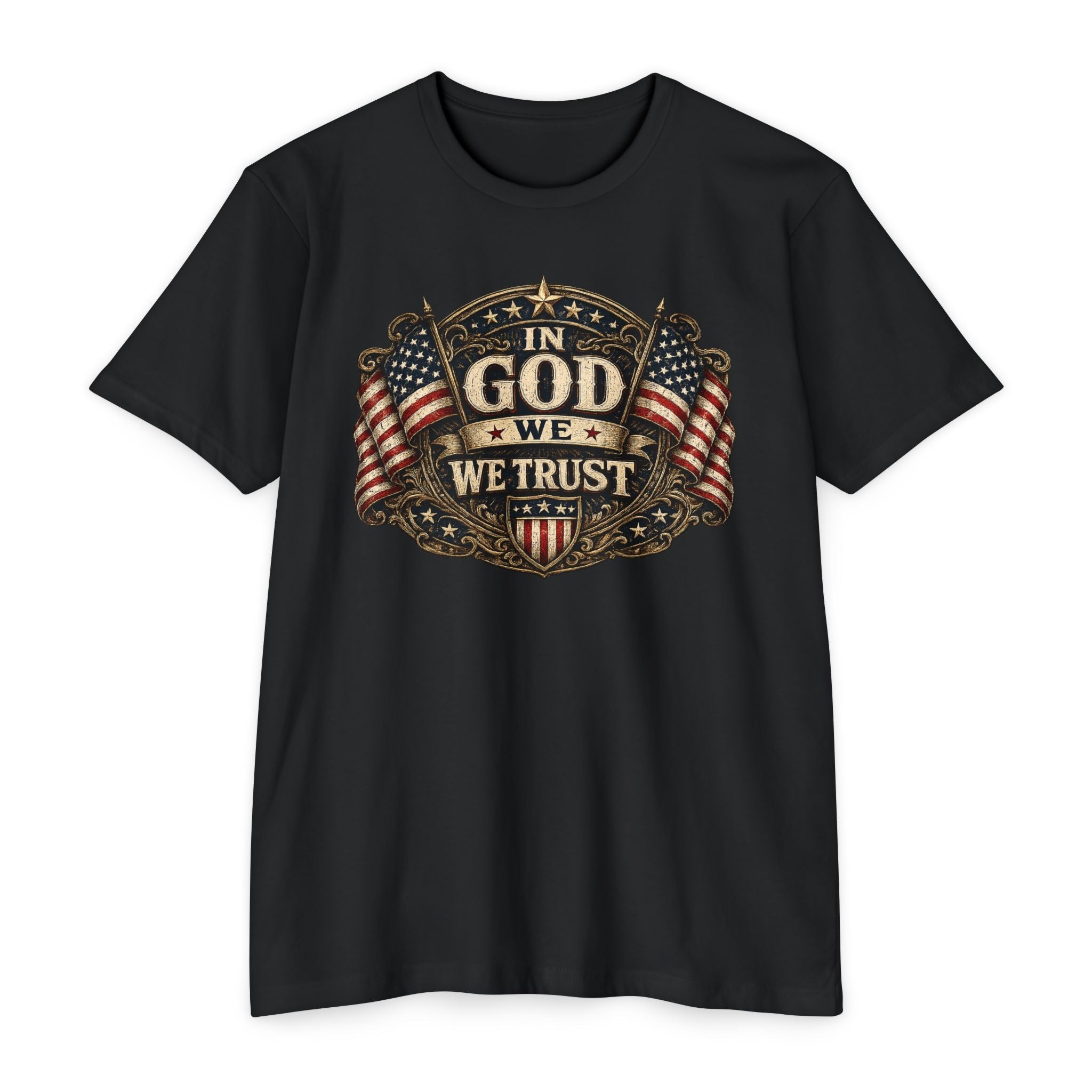 In God We Trust Patriotic Flag T-Shirt | Vintage Americana Tee - PatriotDepot.com