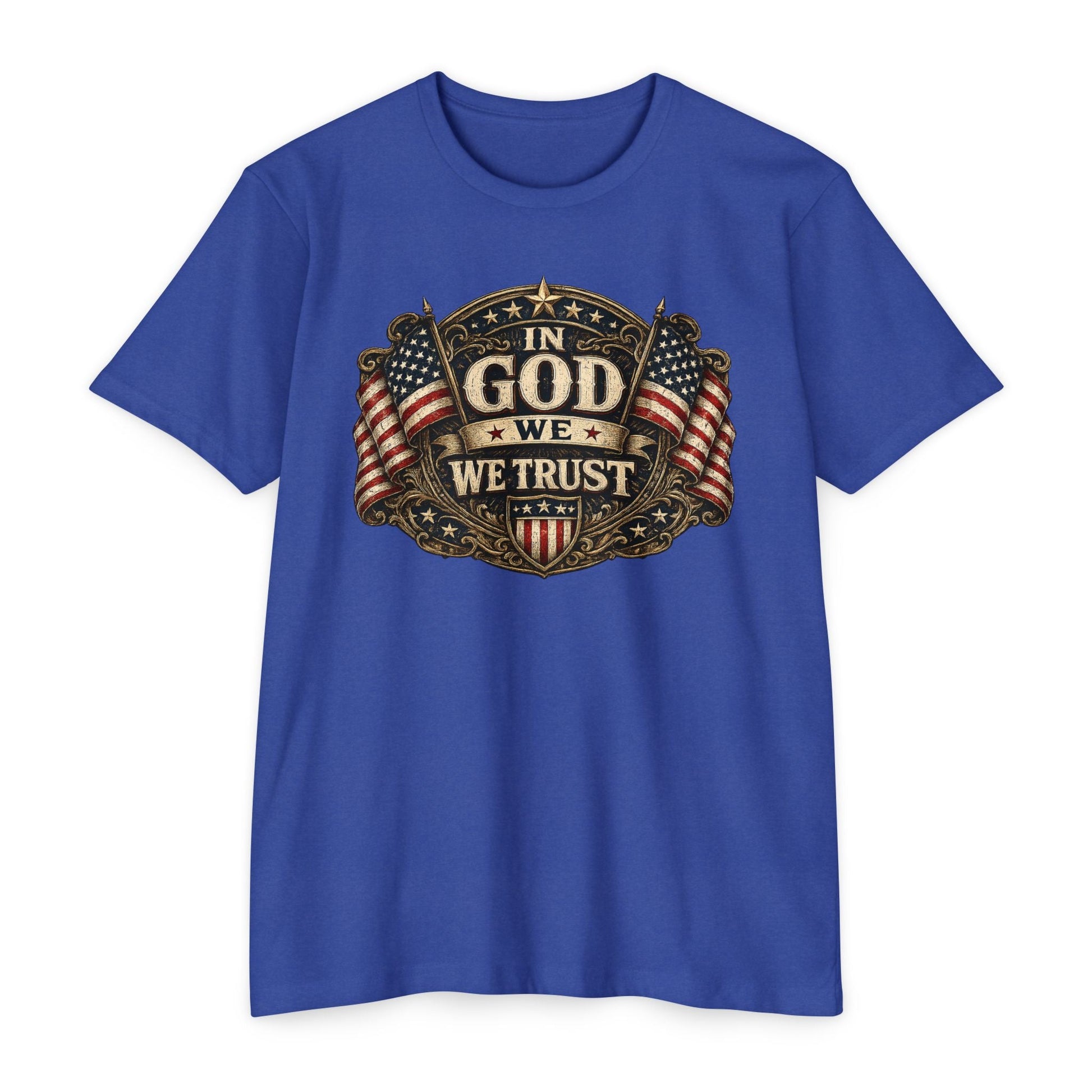 In God We Trust Patriotic Flag T-Shirt | Vintage Americana Tee - PatriotDepot.com