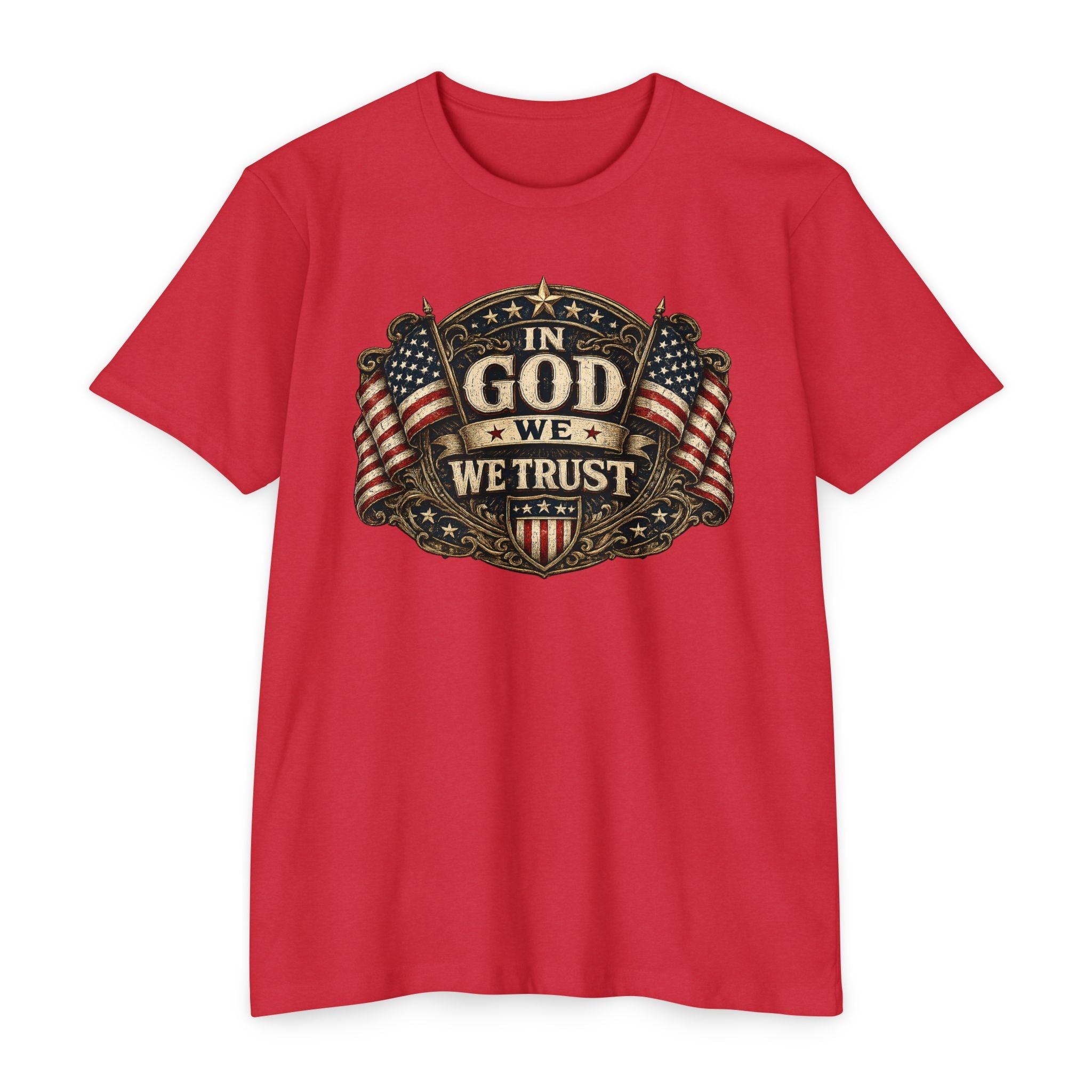 In God We Trust Patriotic Flag T-Shirt | Vintage Americana Tee - PatriotDepot.com