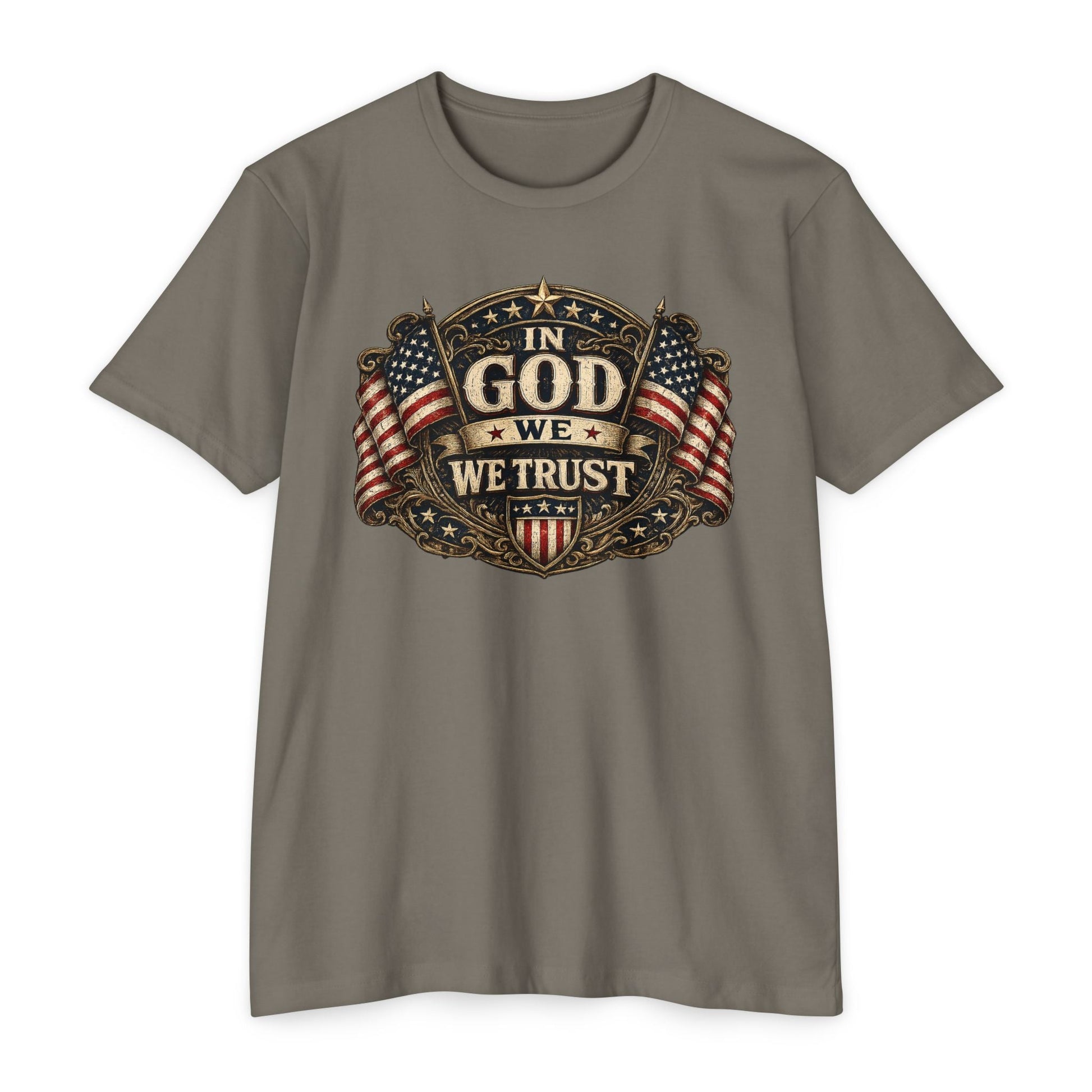 In God We Trust Patriotic Flag T-Shirt | Vintage Americana Tee - PatriotDepot.com