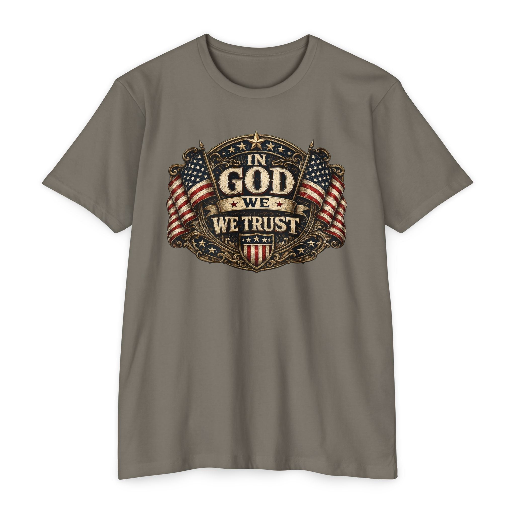 In God We Trust Patriotic Flag T-Shirt | Vintage Americana Tee - PatriotDepot.com