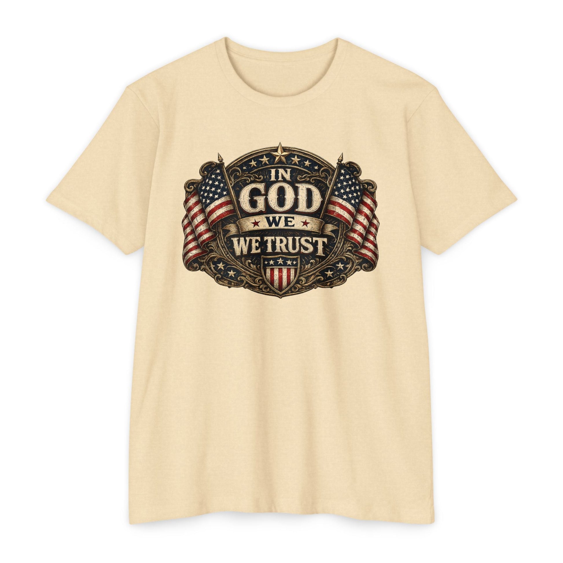 In God We Trust Patriotic Flag T-Shirt | Vintage Americana Tee - PatriotDepot.com