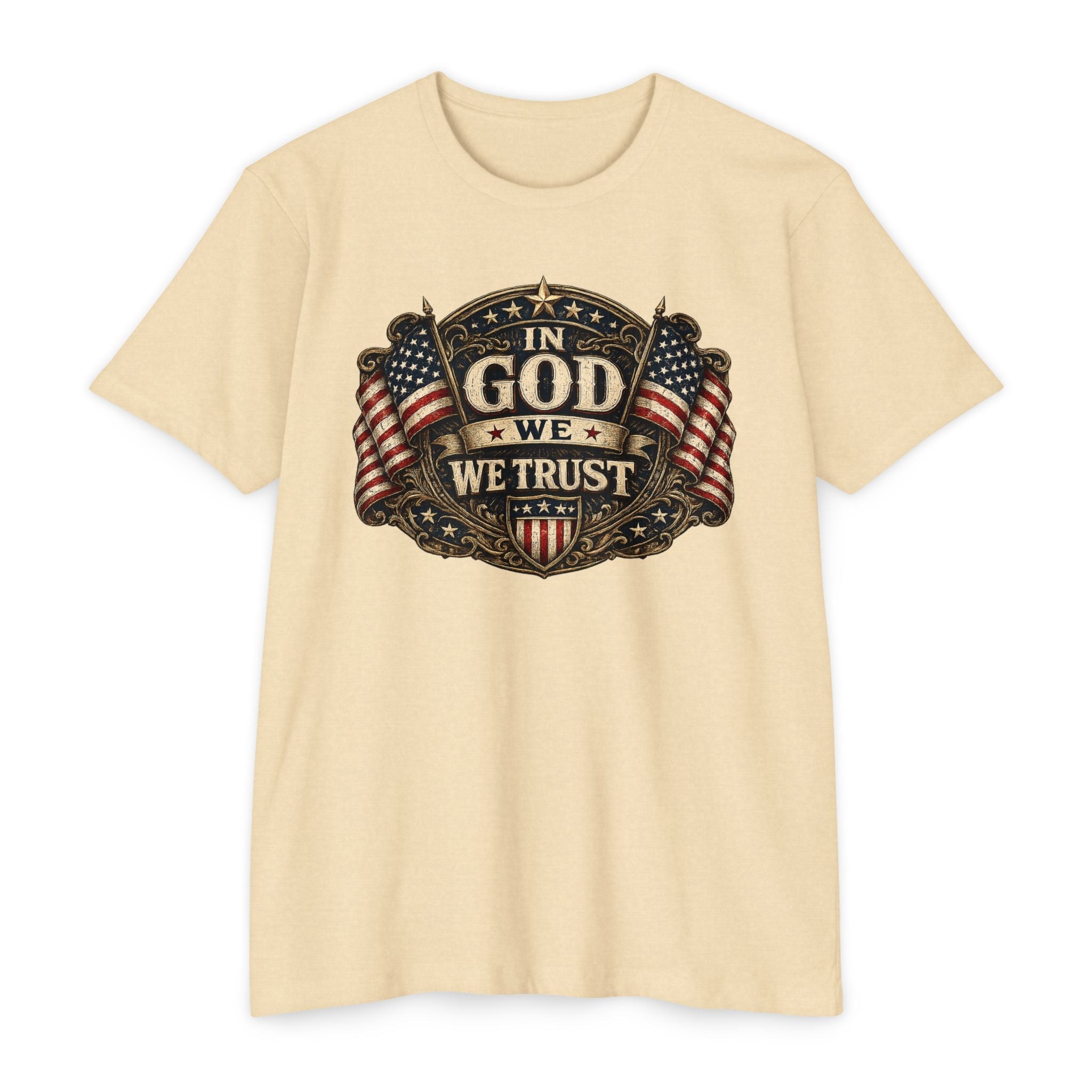 In God We Trust Patriotic Flag T-Shirt | Vintage Americana Tee - PatriotDepot.com