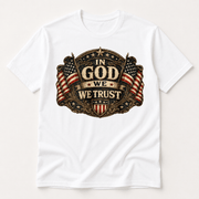 In God We Trust Patriotic Flag T-Shirt | Vintage Americana Tee - PatriotDepot.com