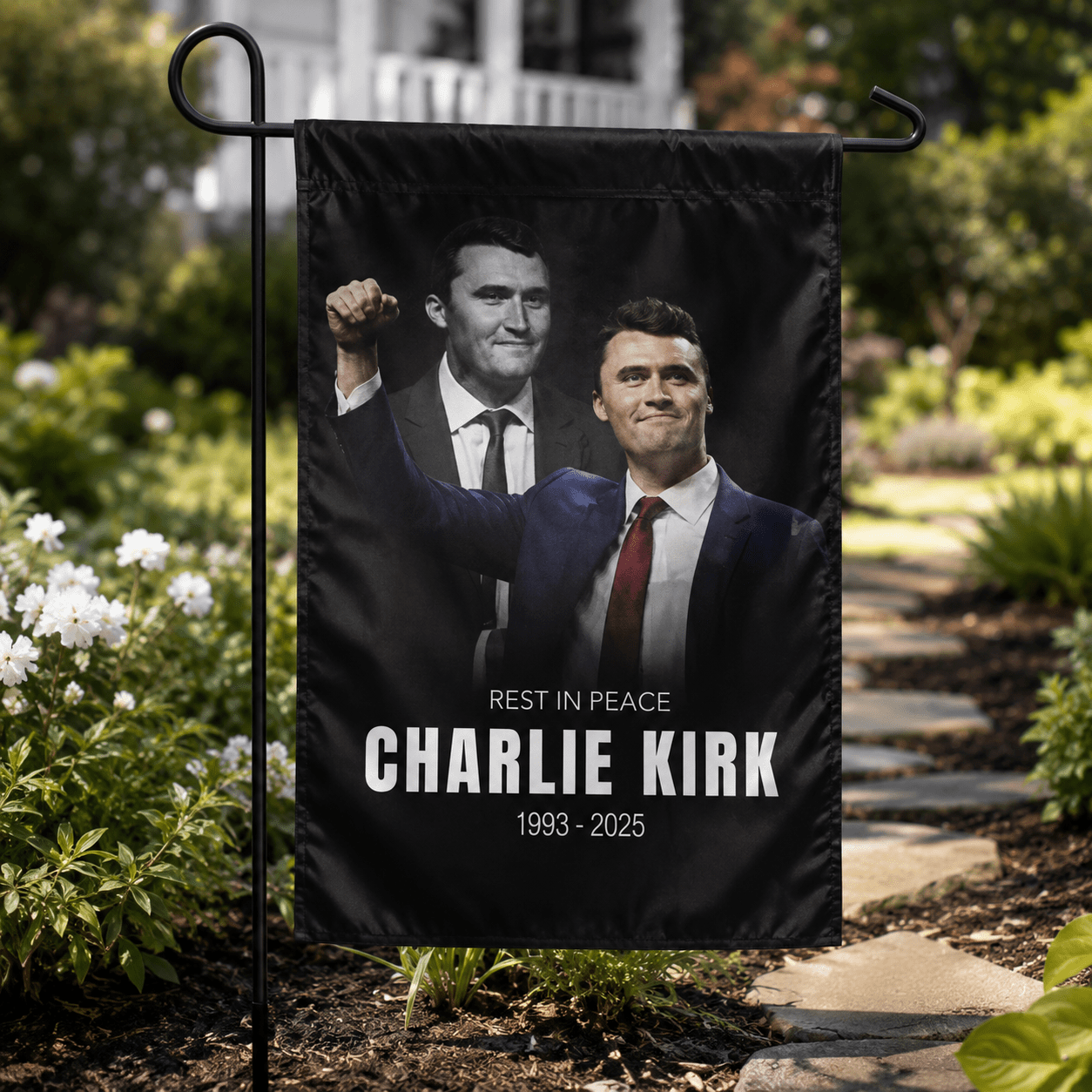 In Memory of Charlie Kirk 12"x18" Garden Flag - PatriotDepot.com