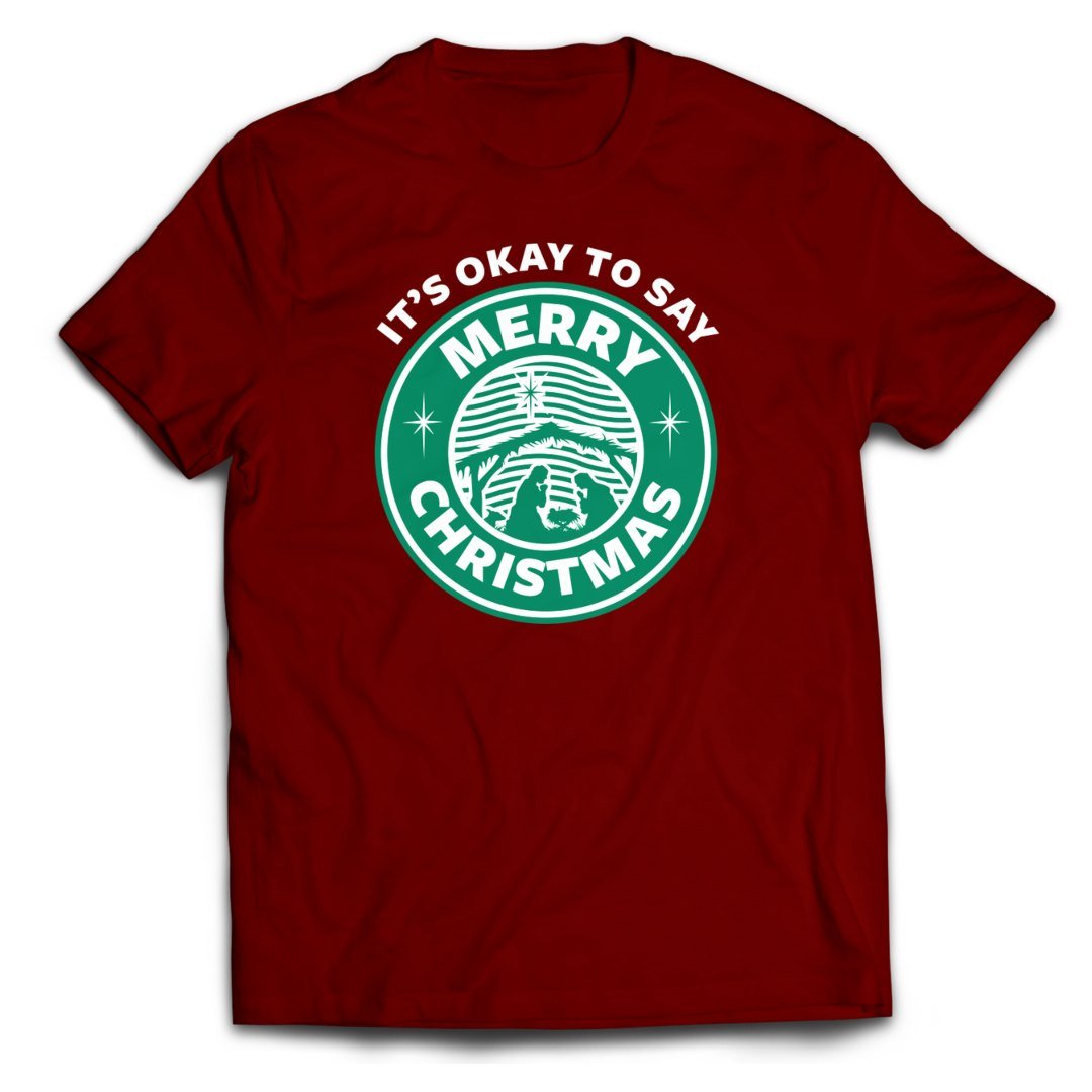 It’s Okay to Say Merry Christmas T-Shirt - PatriotDepot.com