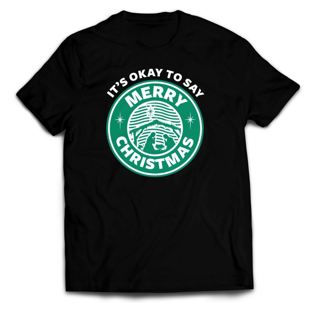 It’s Okay to Say Merry Christmas T-Shirt - PatriotDepot.com