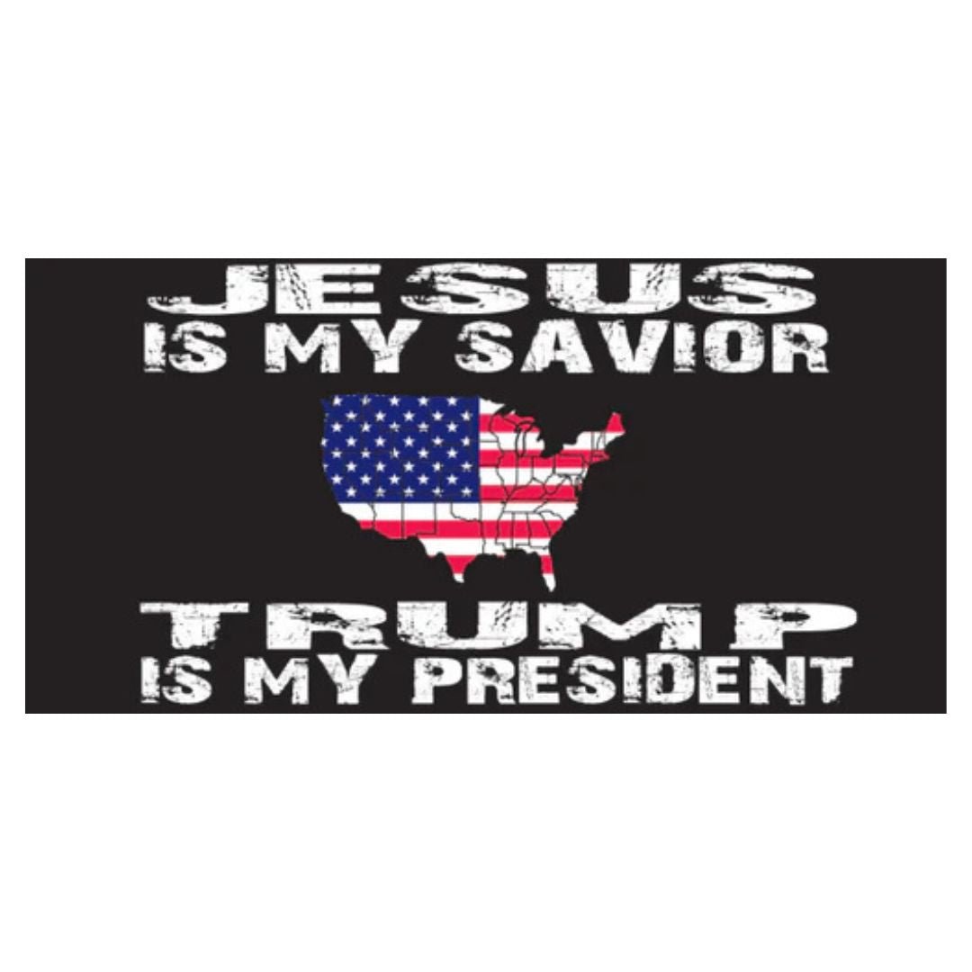 Jesus is My Savior, Trump is My President Bumper Sticker - PatriotDepot.com