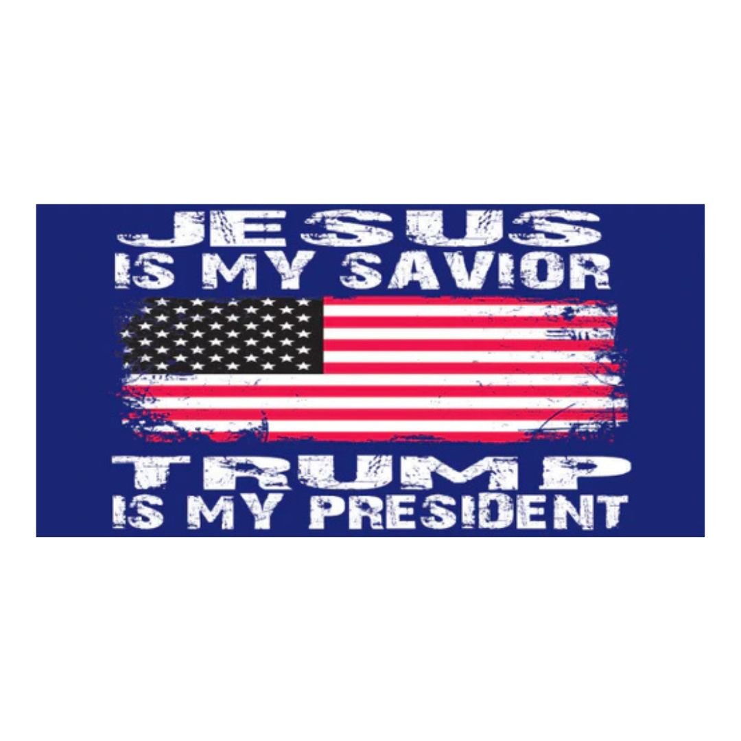 Jesus is My Savior, Trump is My President Bumper Sticker - PatriotDepot.com