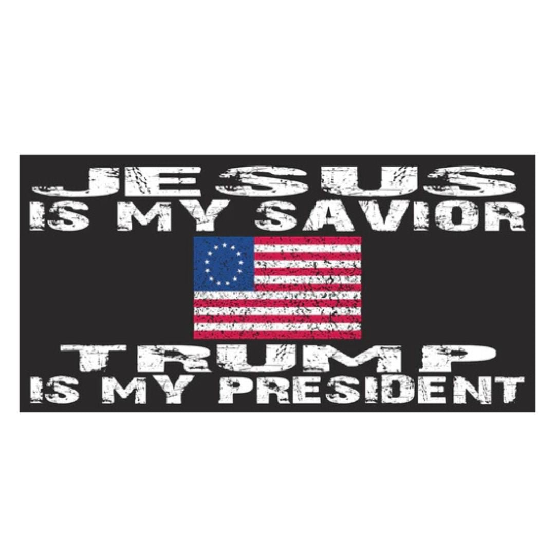 Jesus is My Savior, Trump is My President Bumper Sticker - PatriotDepot.com