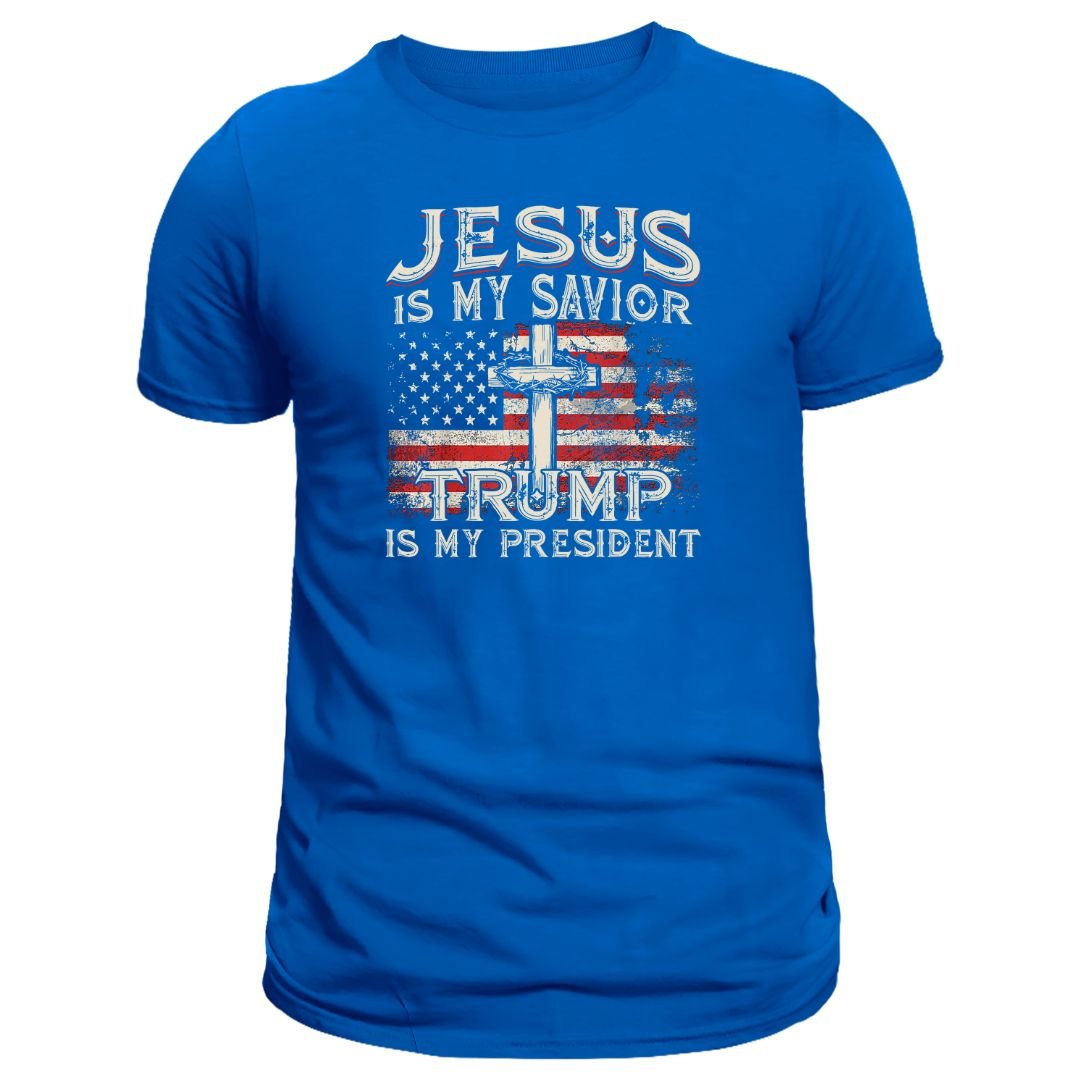 Jesus is My Savior Trump is My President T-Shirt - PatriotDepot.com
