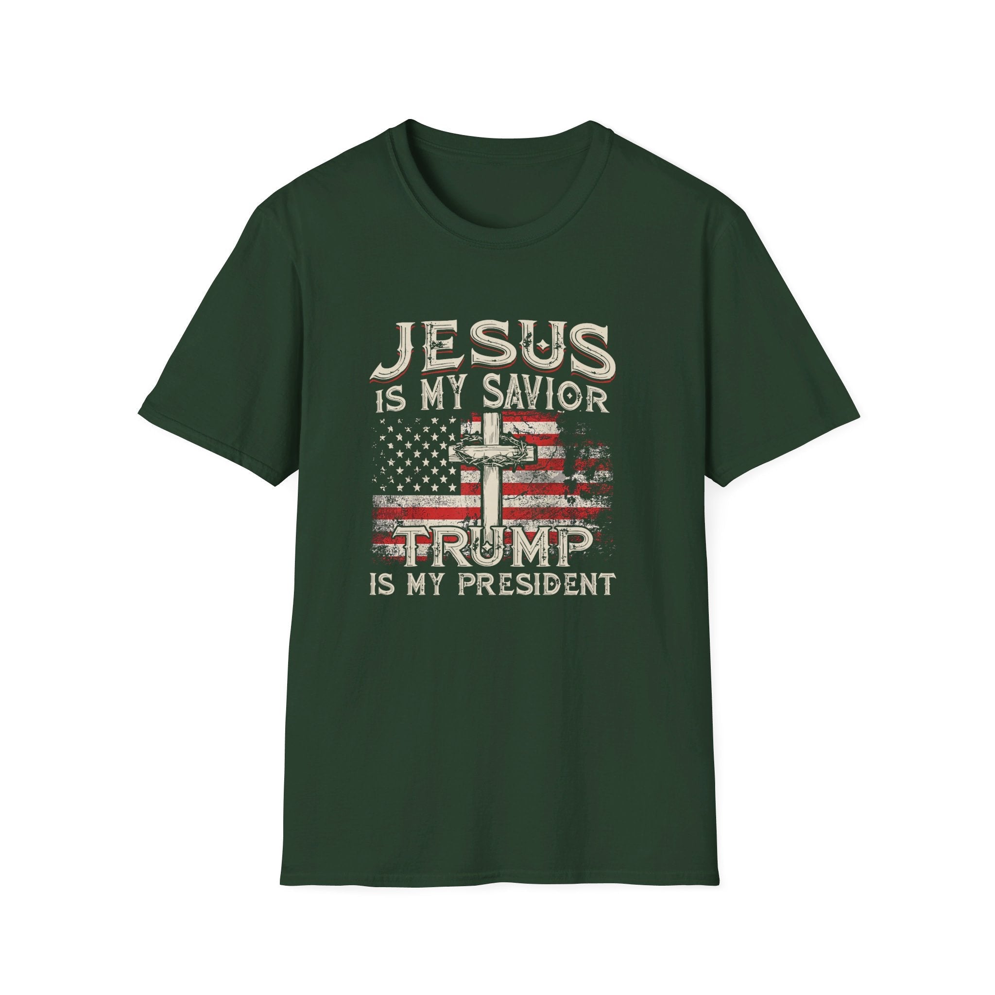 Jesus is My Savior Trump is My President T-Shirt - PatriotDepot.com
