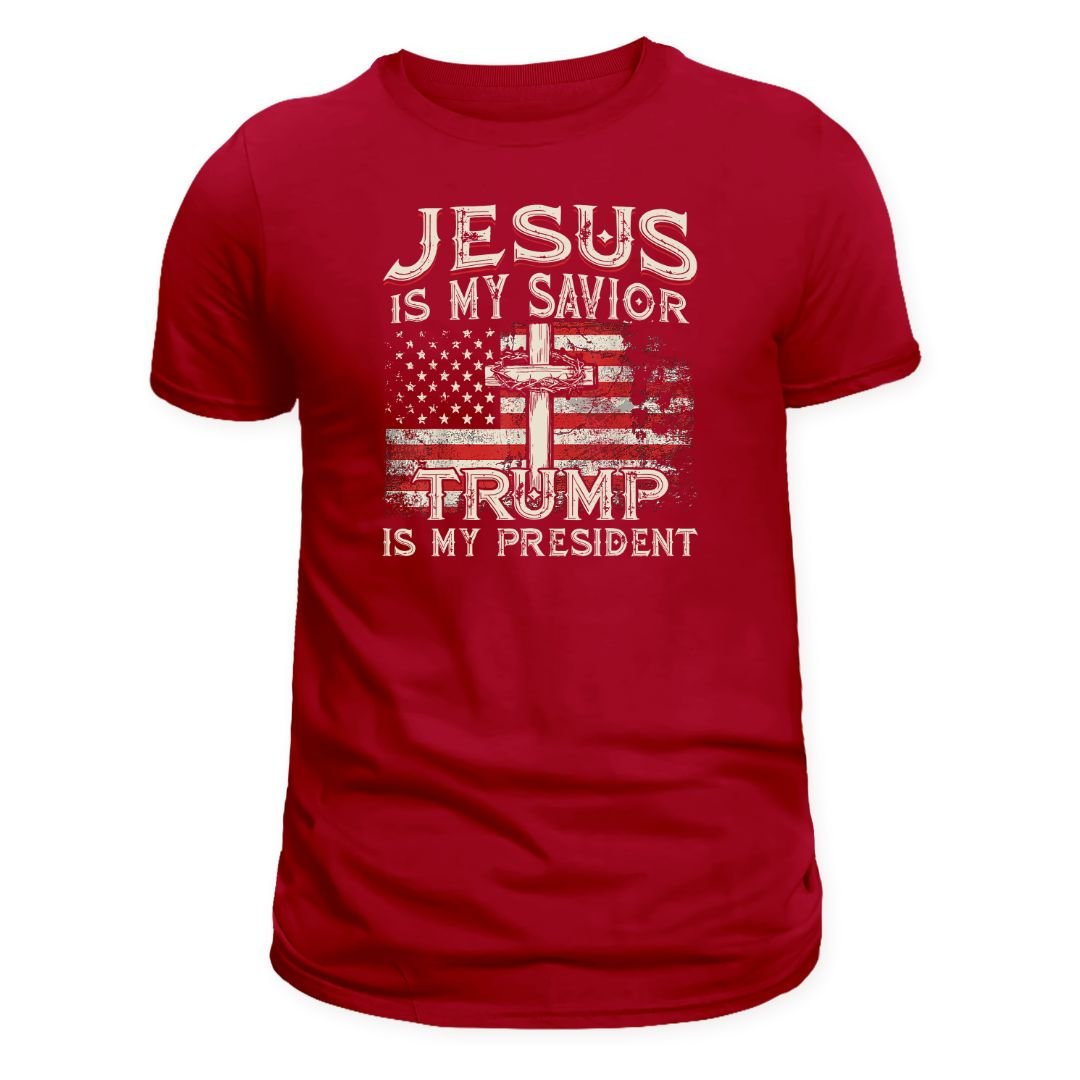 Jesus is My Savior Trump is My President T-Shirt - PatriotDepot.com