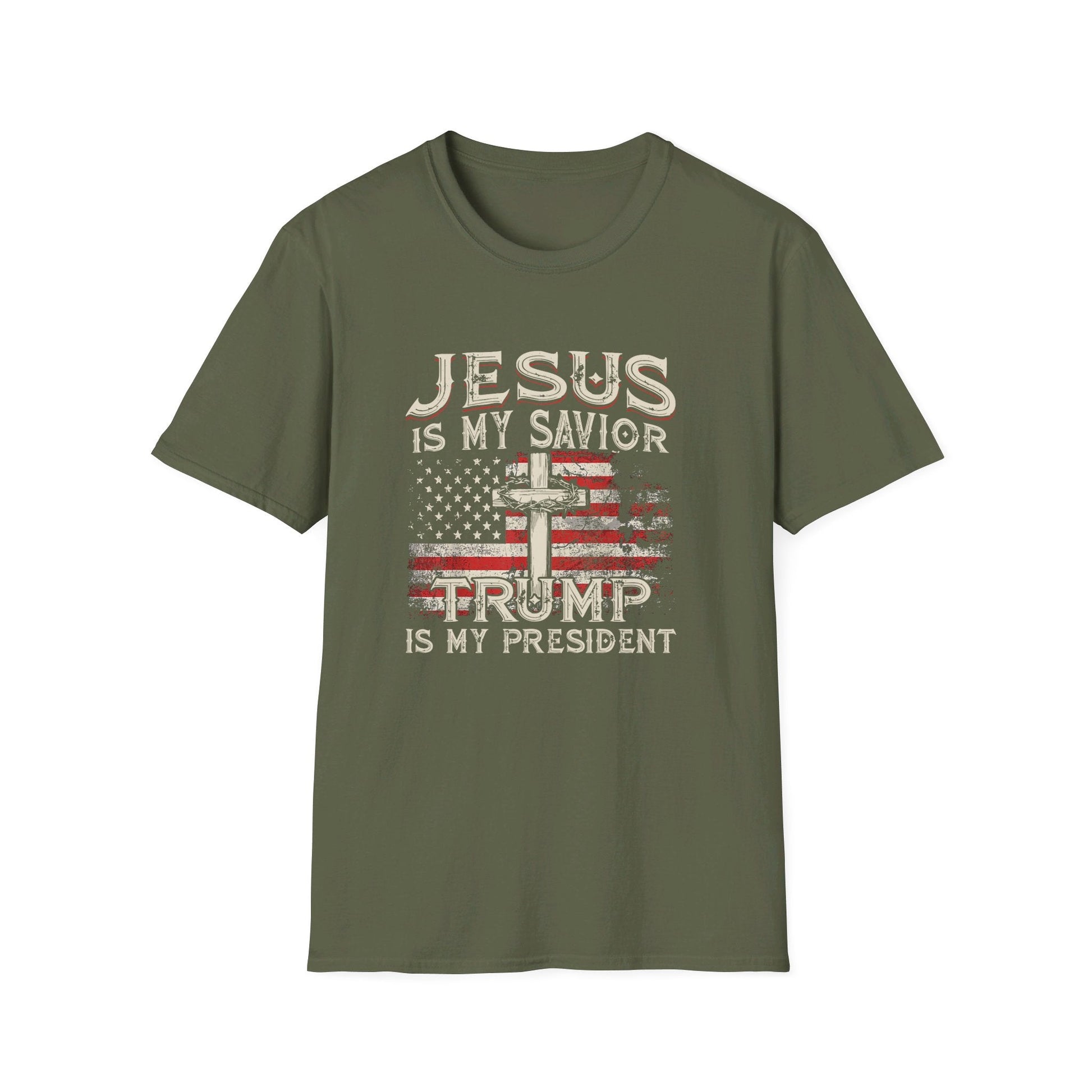 Jesus is My Savior Trump is My President T-Shirt - PatriotDepot.com