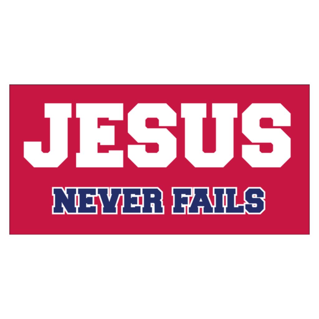 Jesus Never Fails Bumper Sticker - PatriotDepot.com