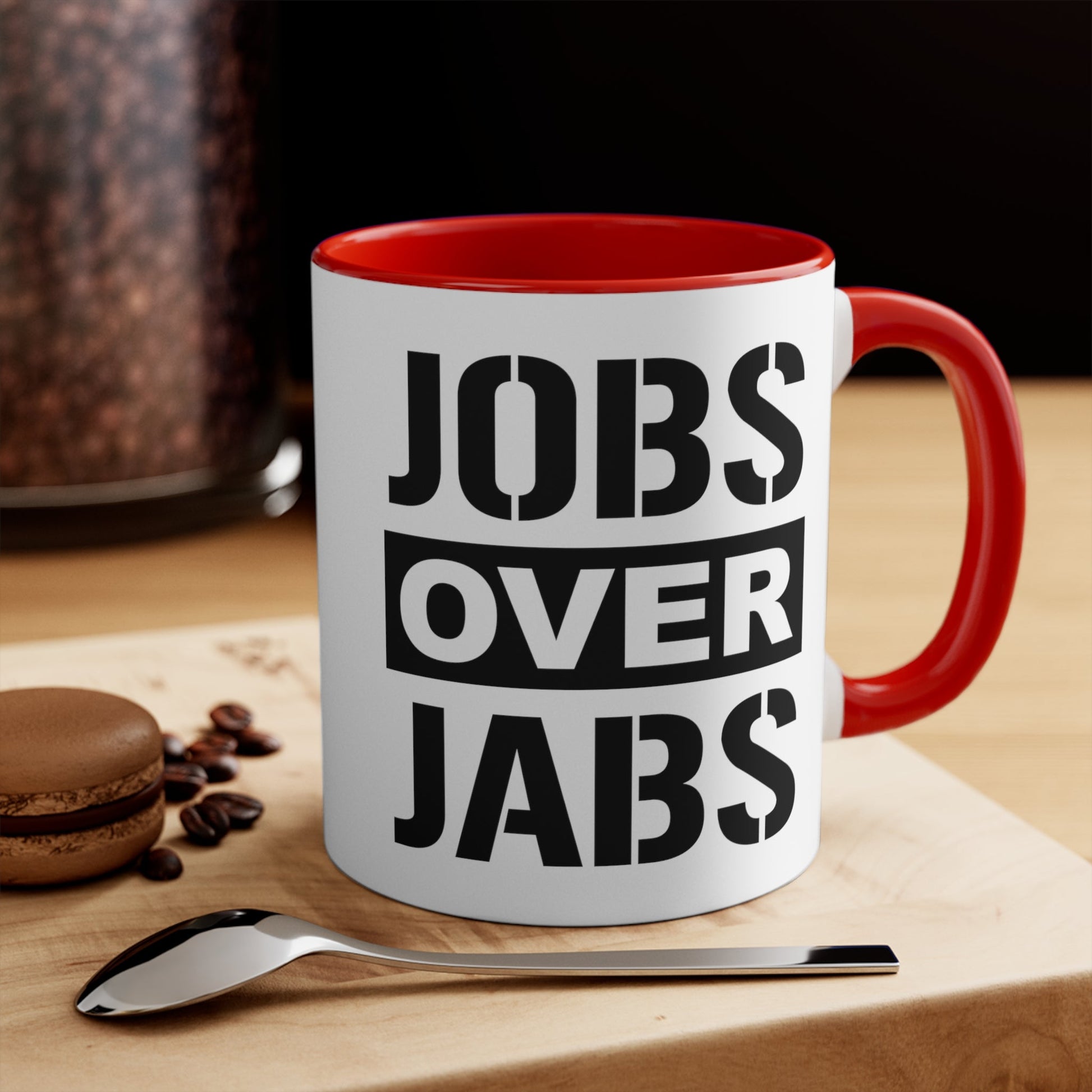 Jobs Over Jabs Mug (2 sizes, 3 colors) - PatriotDepot.com