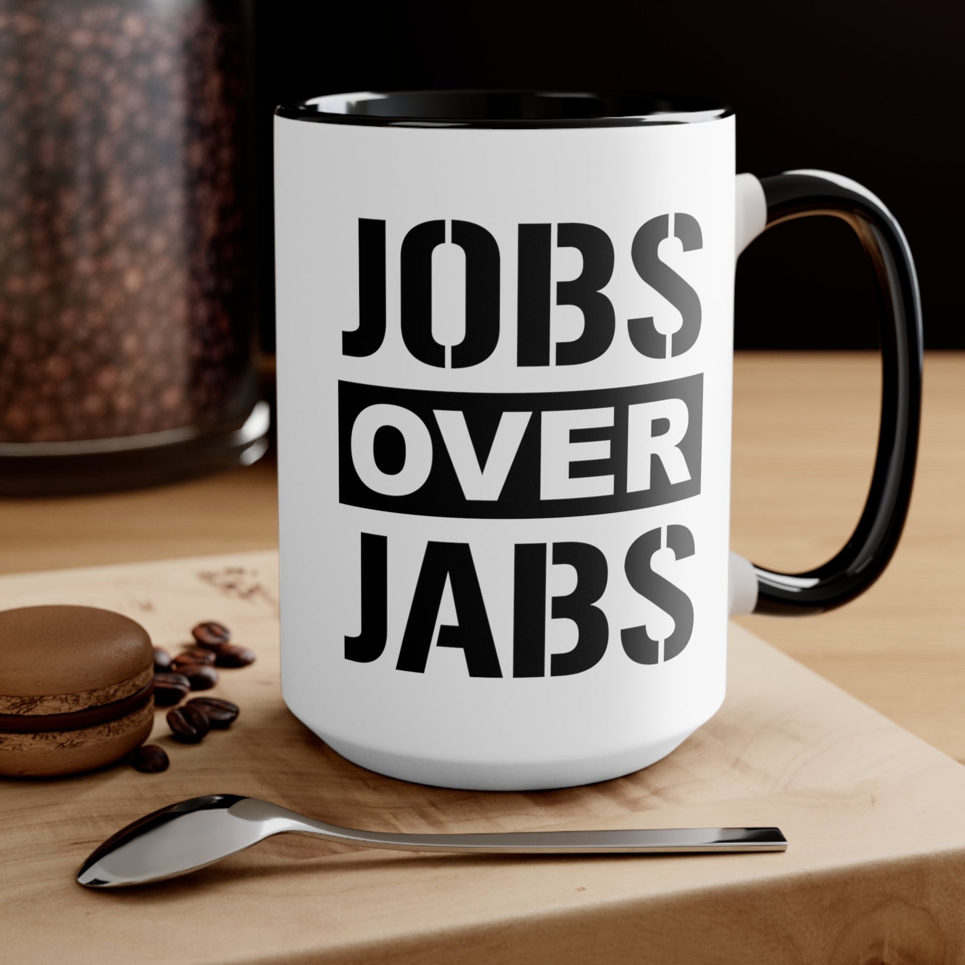 Jobs Over Jabs Mug (2 sizes, 3 colors) - PatriotDepot.com