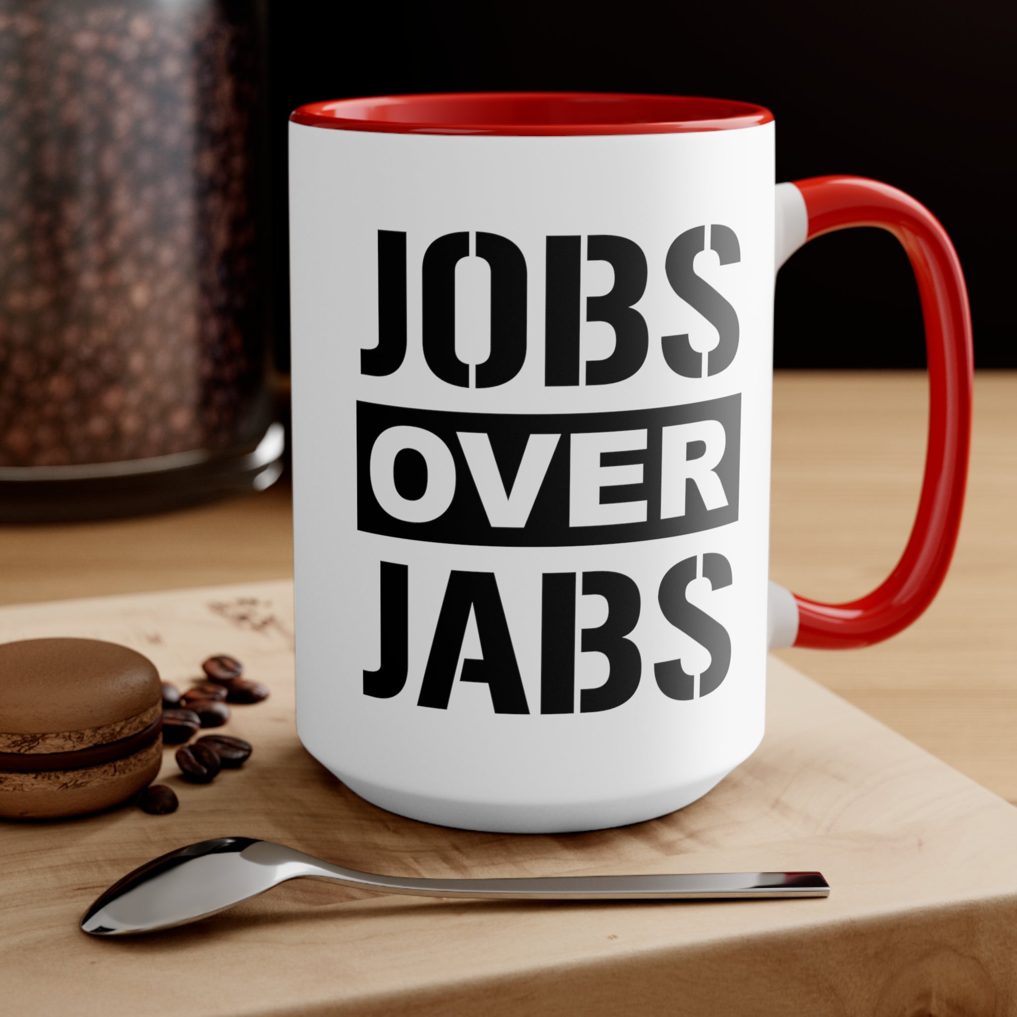 Jobs Over Jabs Mug (2 sizes, 3 colors) - PatriotDepot.com