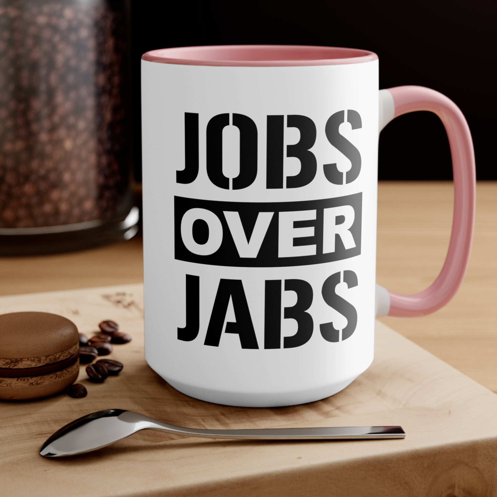 Jobs Over Jabs Mug (2 sizes, 3 colors) - PatriotDepot.com