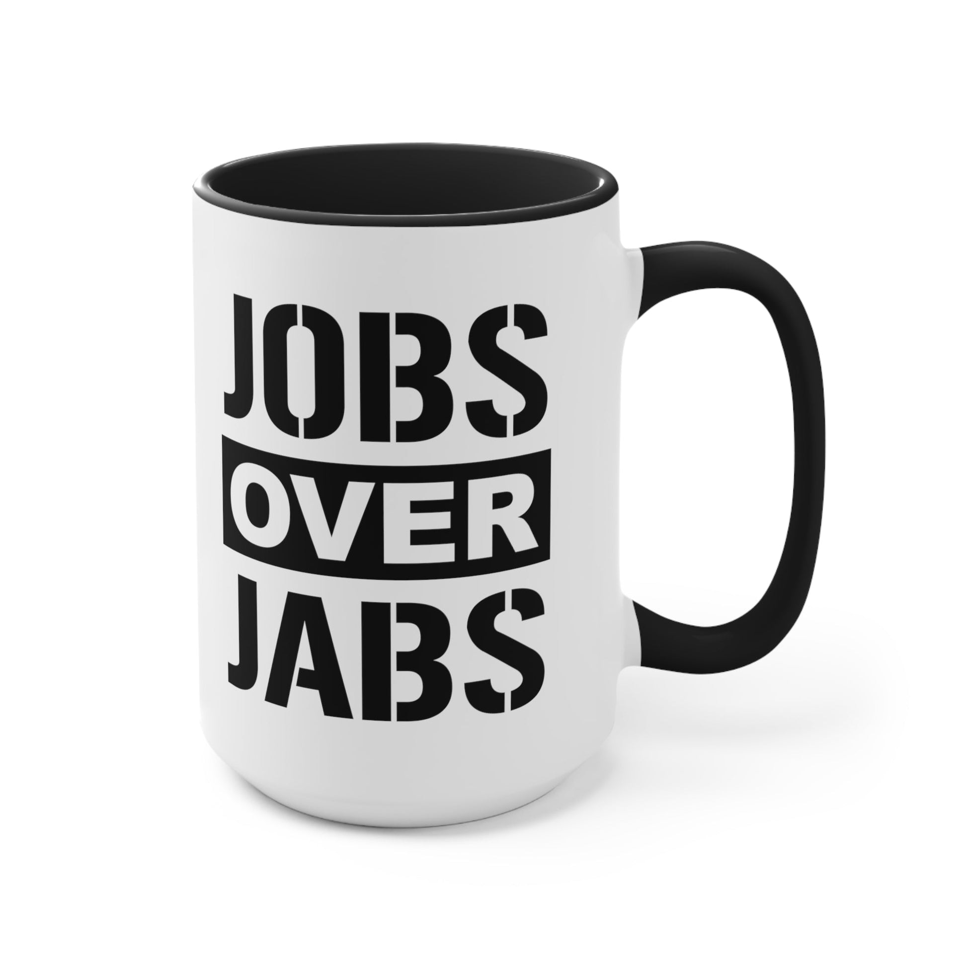 Jobs Over Jabs Mug (2 sizes, 3 colors) - PatriotDepot.com