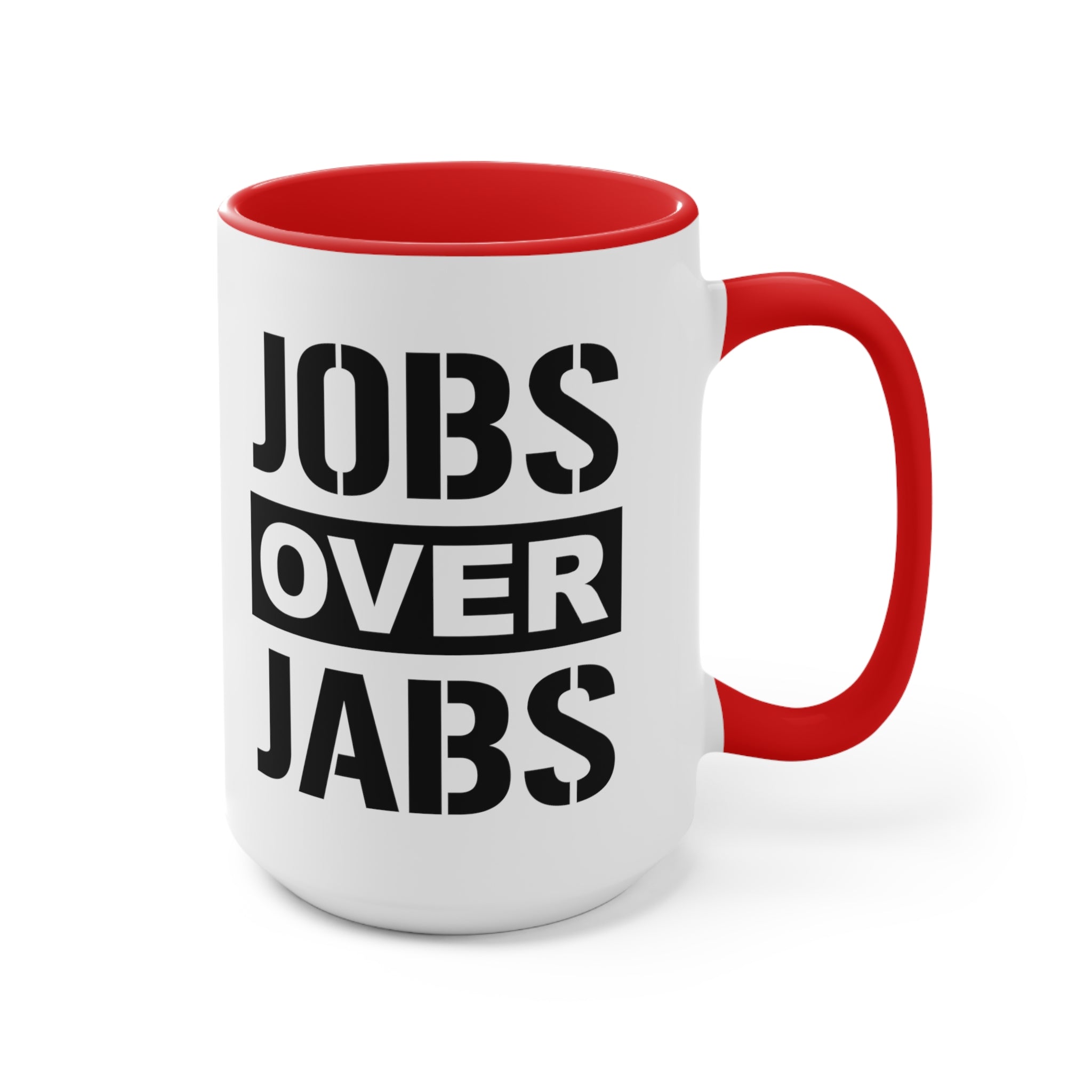 Jobs Over Jabs Mug (2 sizes, 3 colors) - PatriotDepot.com