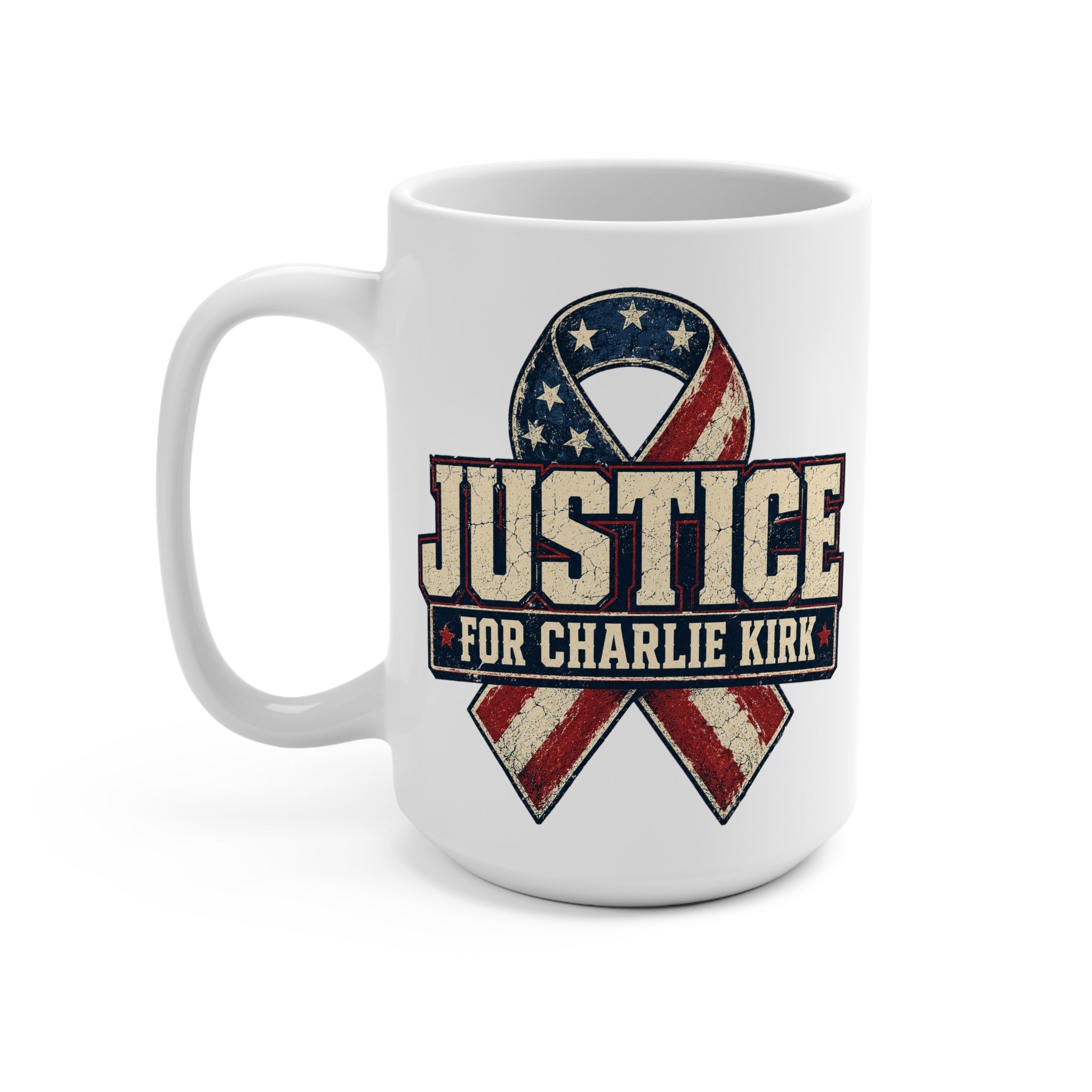 Justice for Charlie Kirk 15oz Ceramic Mug - PatriotDepot.com