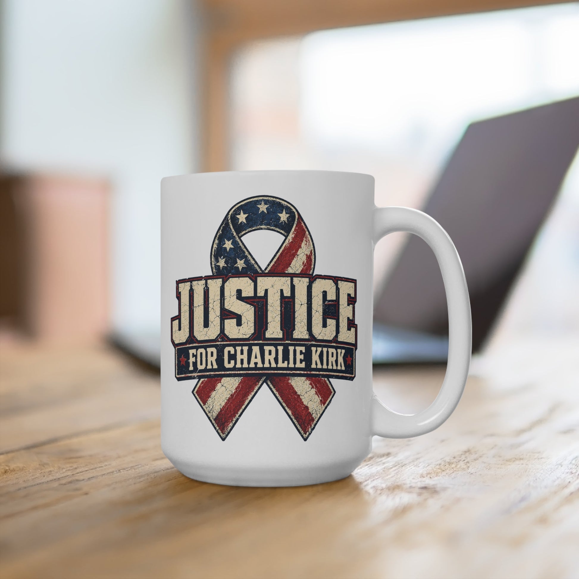 Justice for Charlie Kirk 15oz Ceramic Mug - PatriotDepot.com