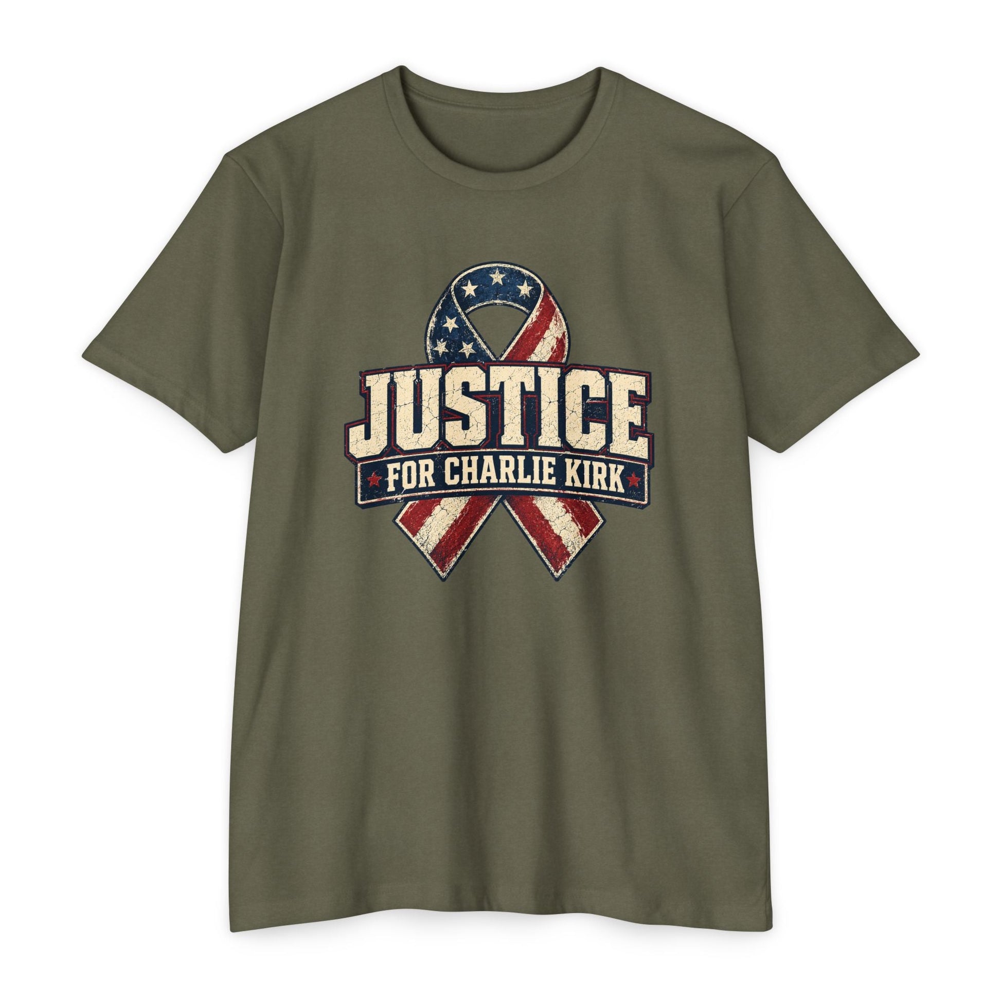 Justice for Charlie Kirk Ribbon T-Shirt - PatriotDepot.com