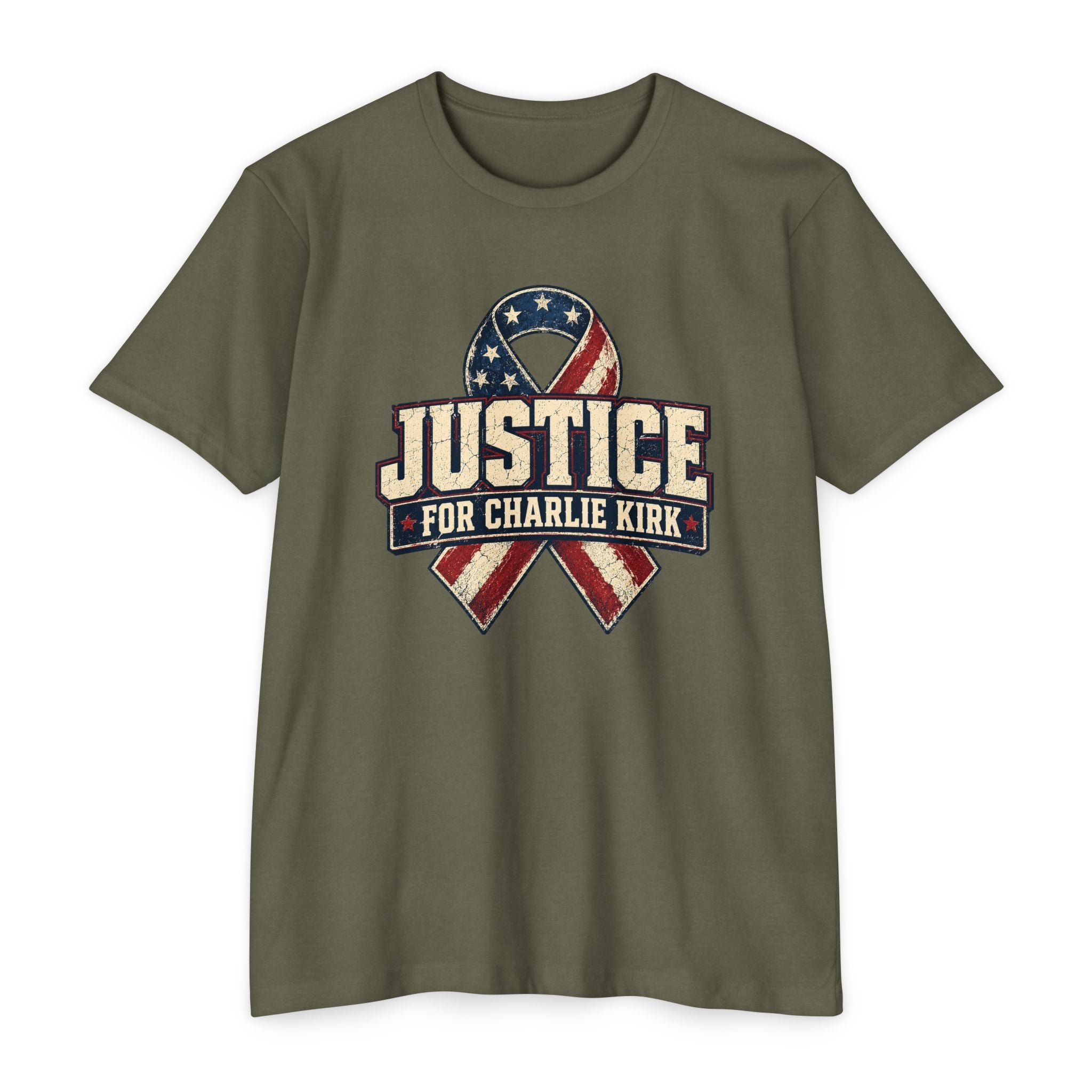 Justice for Charlie Kirk Ribbon T-Shirt - PatriotDepot.com