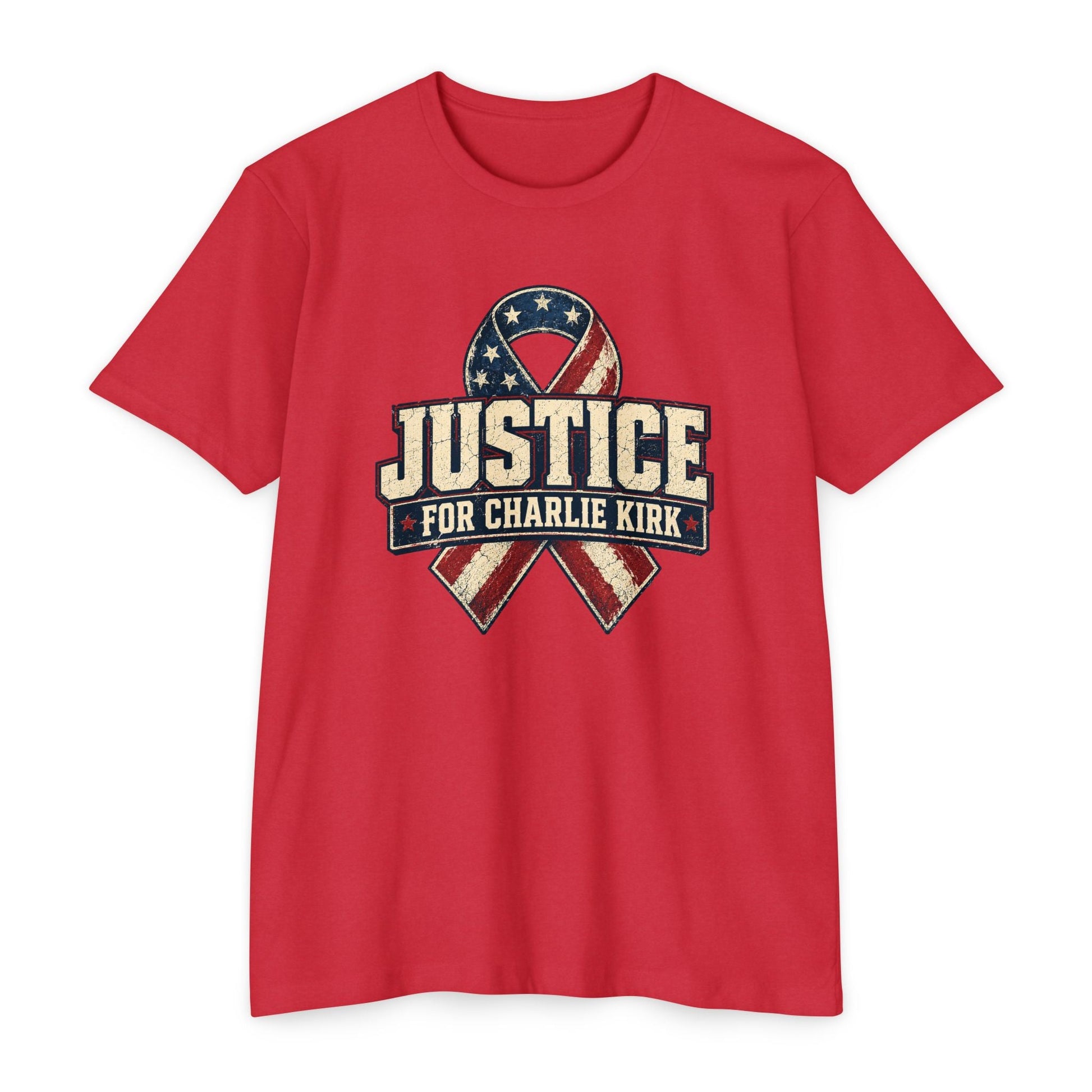 Justice for Charlie Kirk Ribbon T-Shirt - PatriotDepot.com