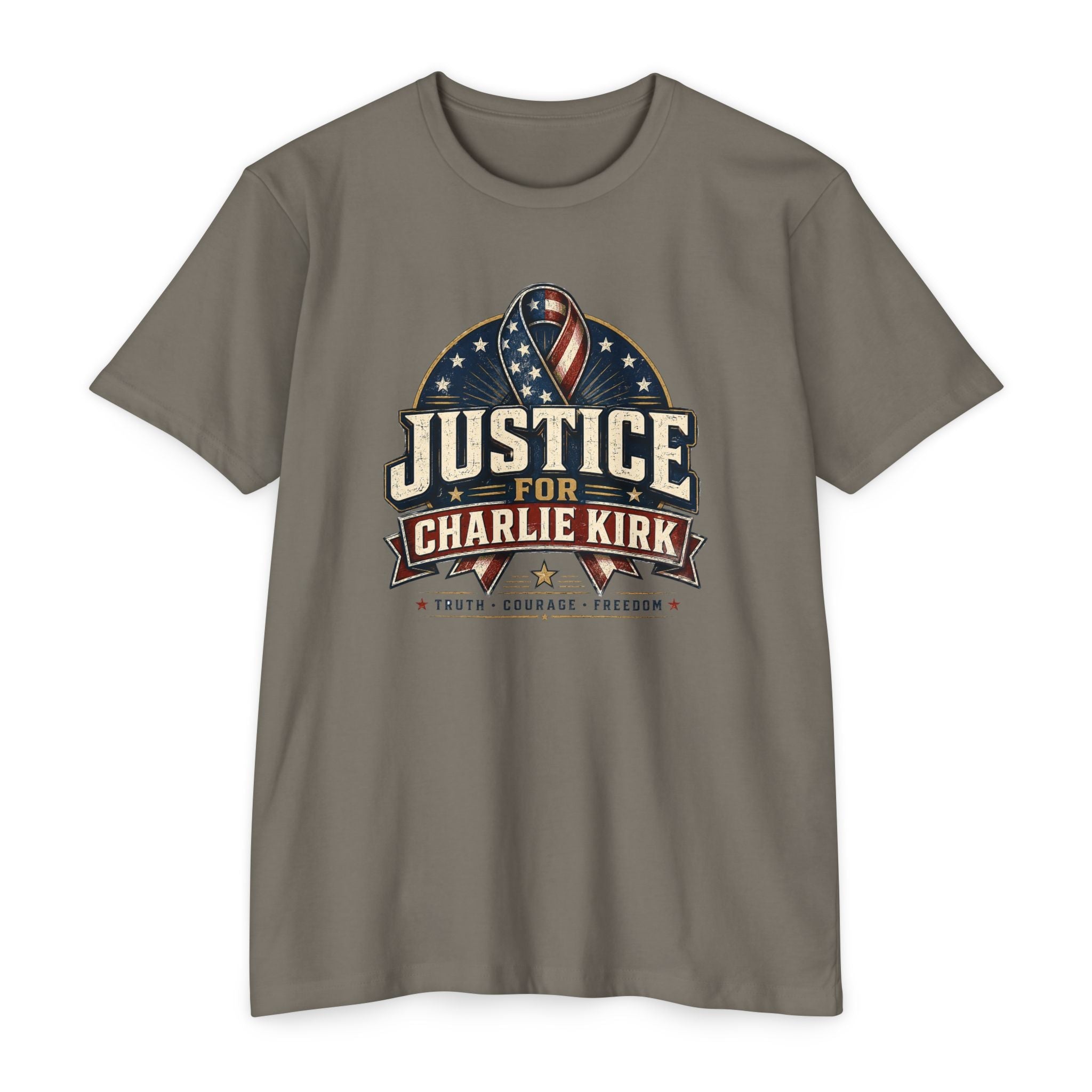 Justice For Charlie Kirk | Truth, Freedom, Courage T-Shirt - PatriotDepot.com