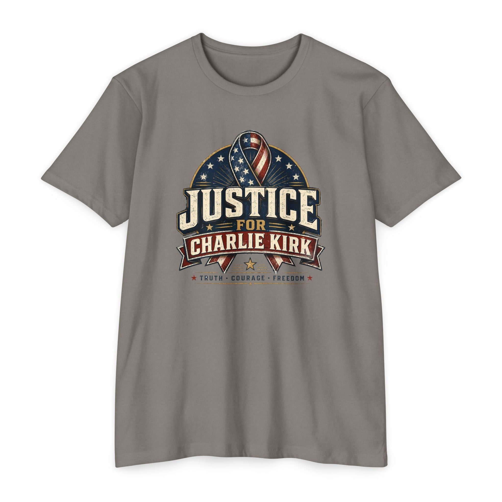 Justice For Charlie Kirk | Truth, Freedom, Courage T-Shirt - PatriotDepot.com