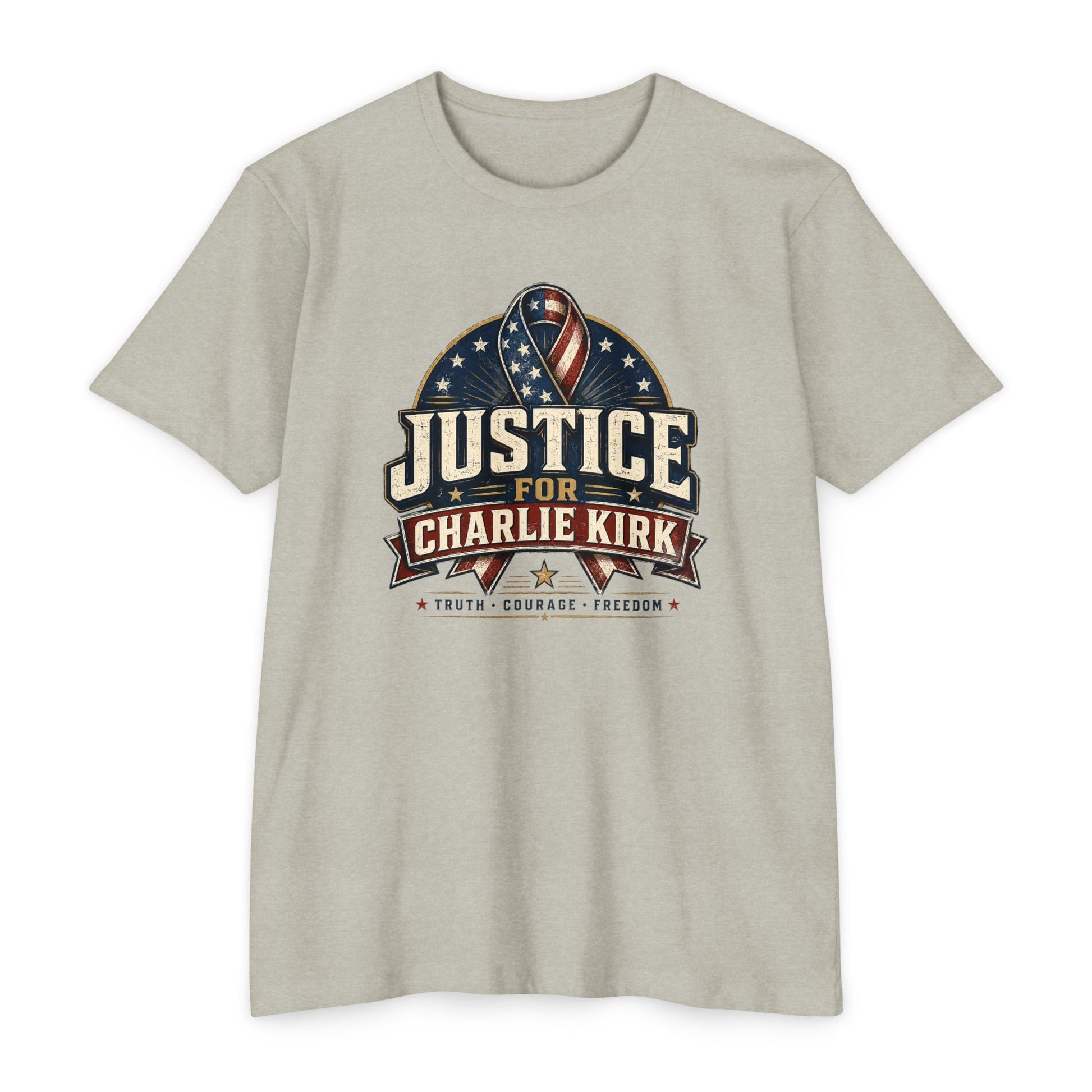 Justice For Charlie Kirk | Truth, Freedom, Courage T-Shirt - PatriotDepot.com