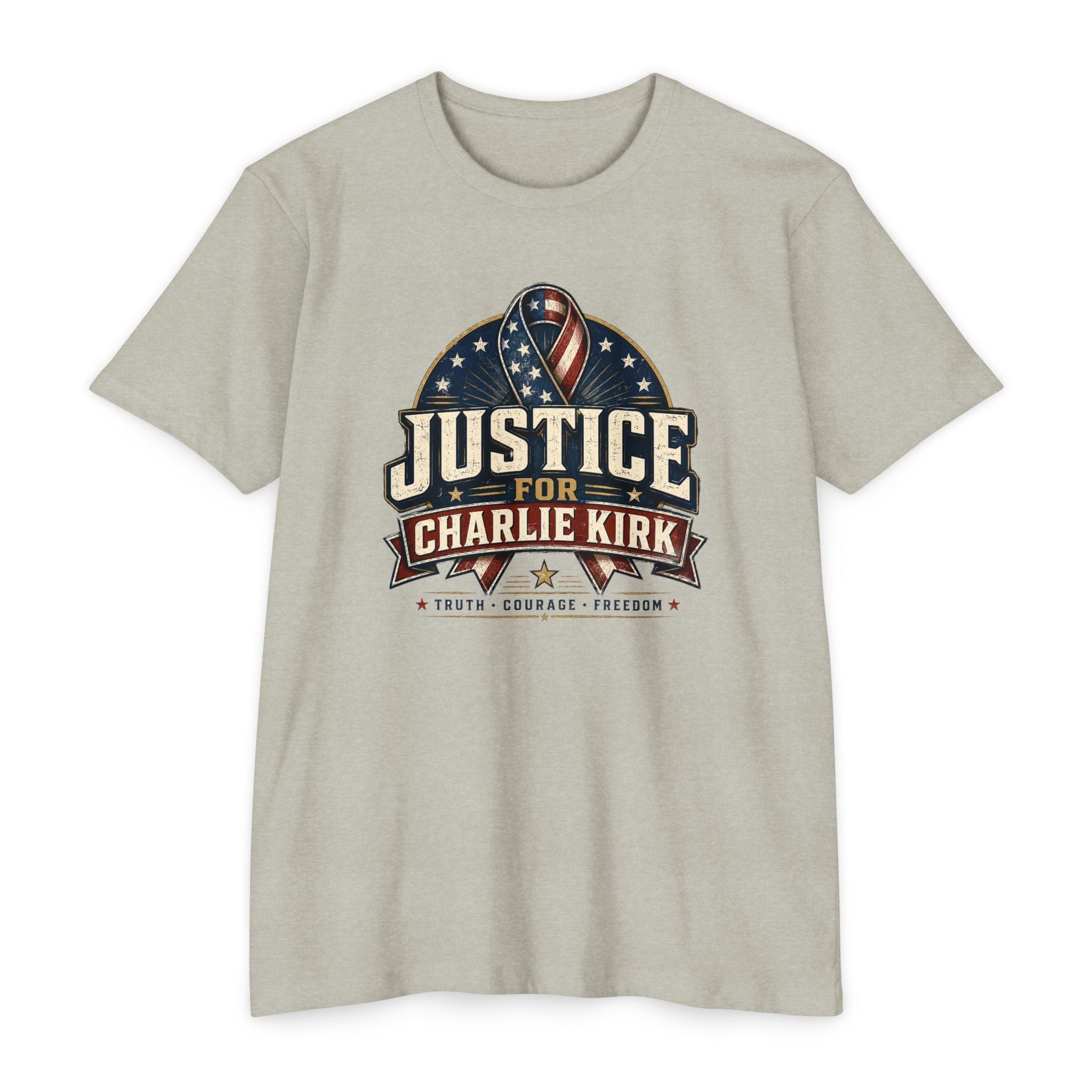 Justice For Charlie Kirk | Truth, Freedom, Courage T-Shirt - PatriotDepot.com