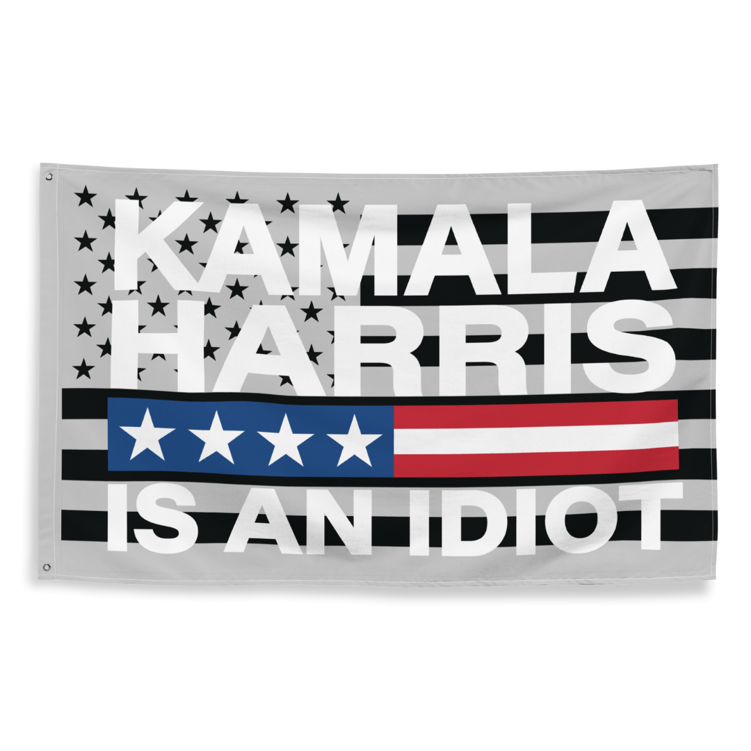 Kamala is an Idiot Blackout Flag (2 sizes) - PatriotDepot.com