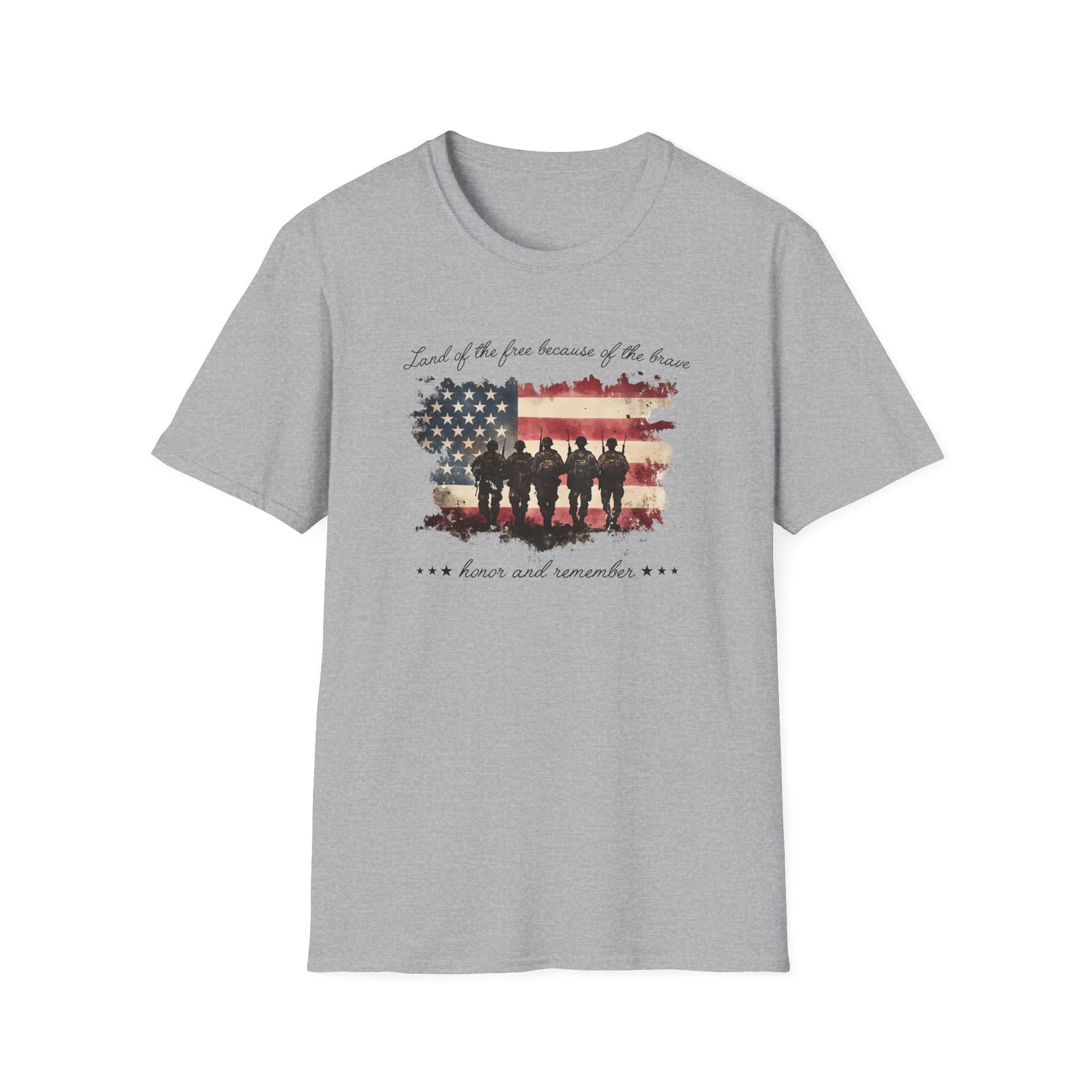 Land of the Free Because of the Brave ' Honor and Remember' T-Shirt - PatriotDepot.com